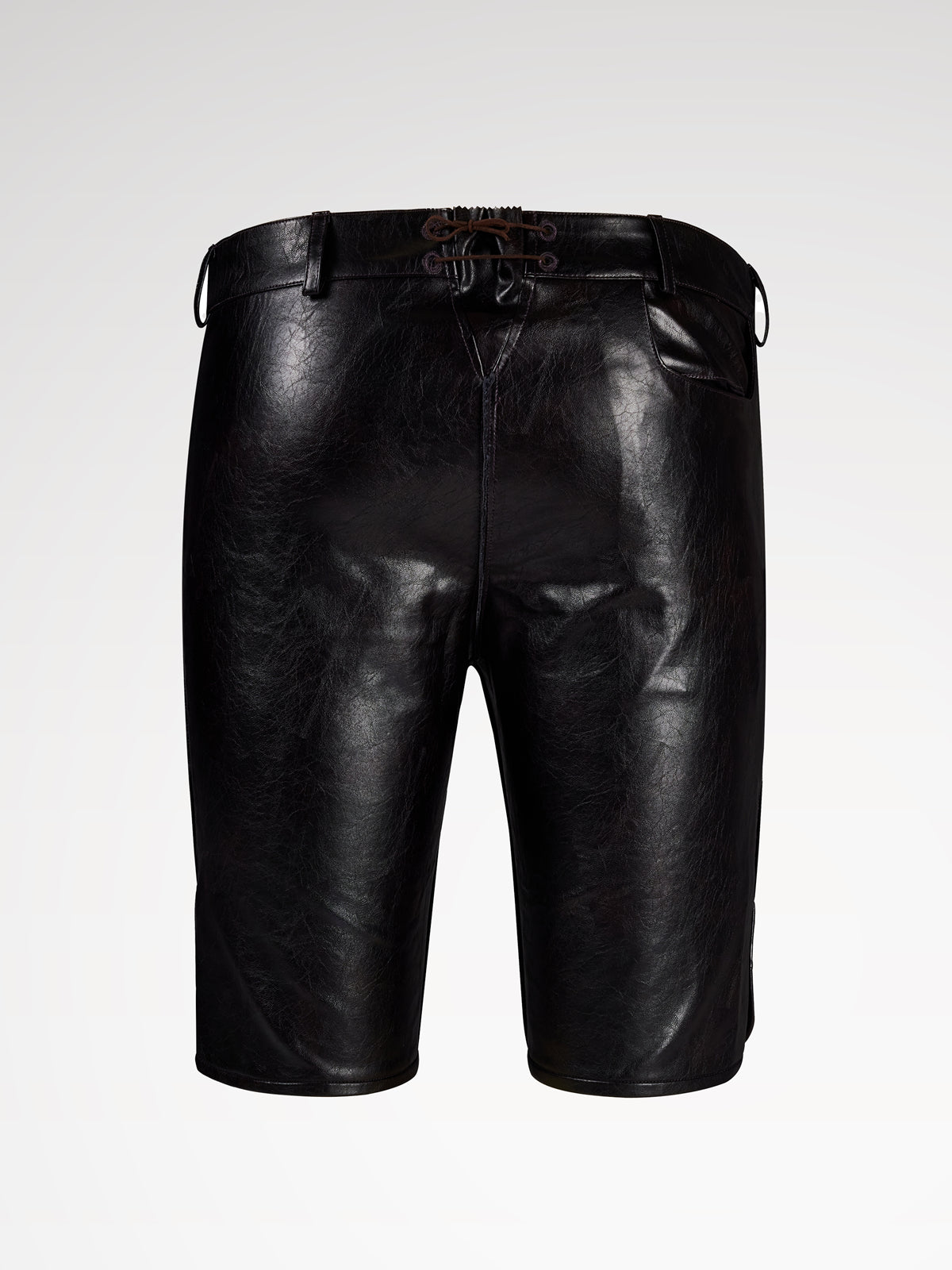 Black buttons leather pants