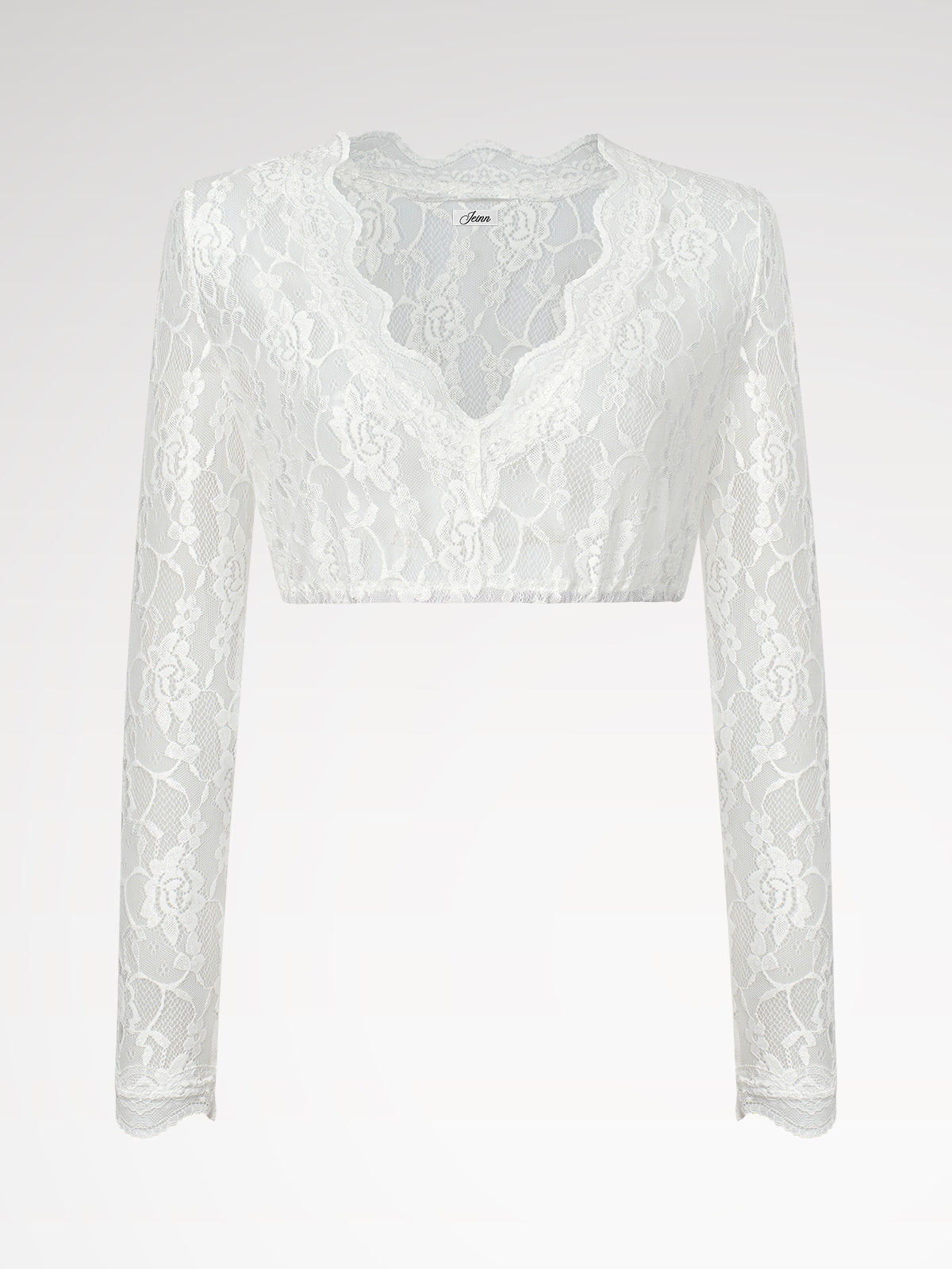 Hvid V-hals langarm Kvinder Dirndl Bluser