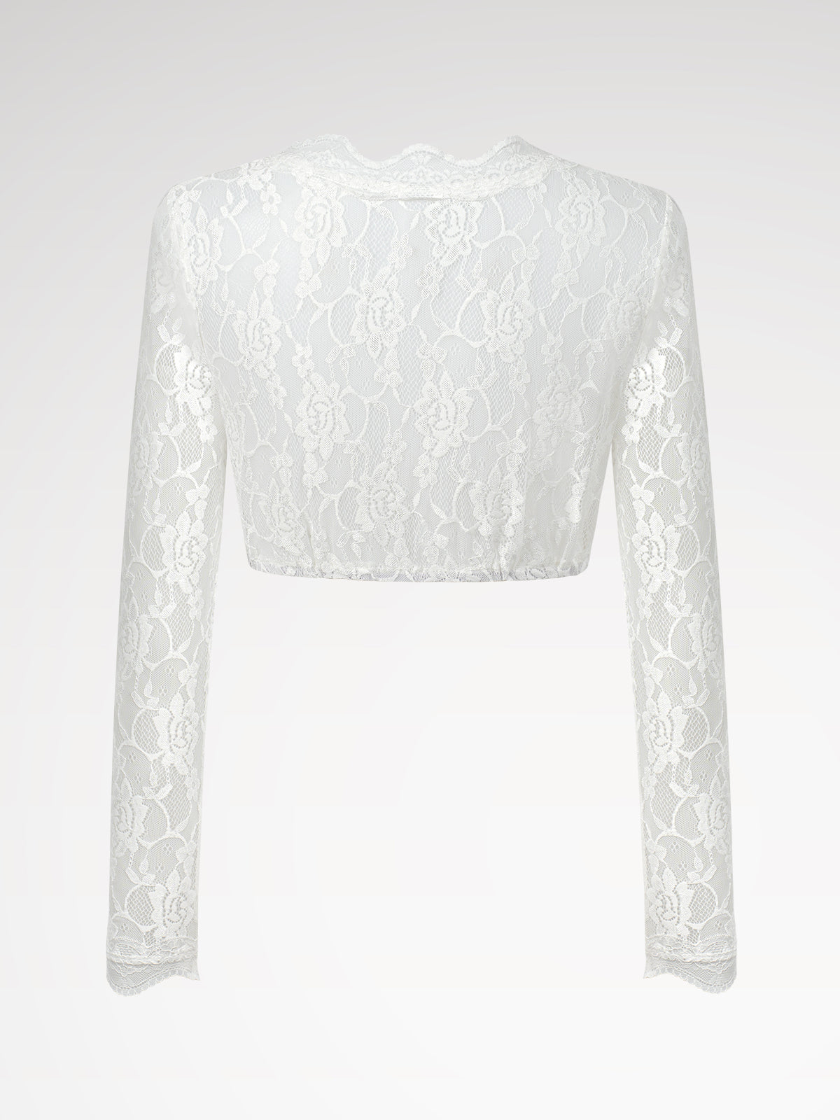 Hvid V-hals langarm Kvinder Dirndl Bluser