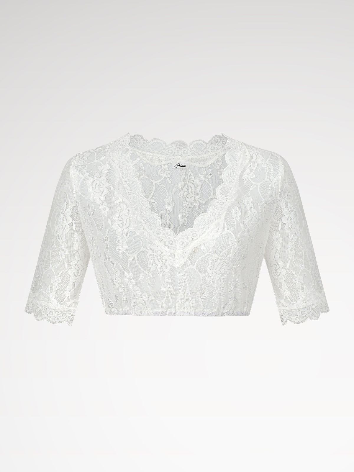 White V-neck Halklm Women Dirndlblous