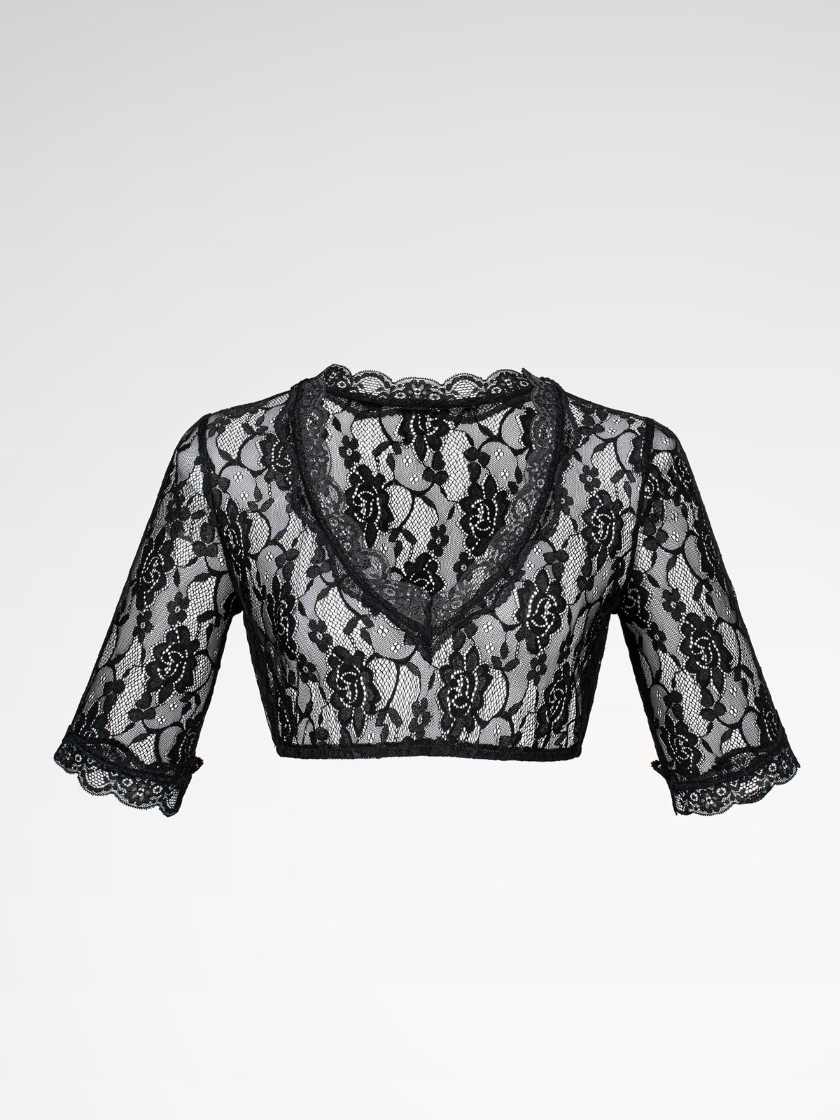 Black V-neck Halklm Women Dirndlblous