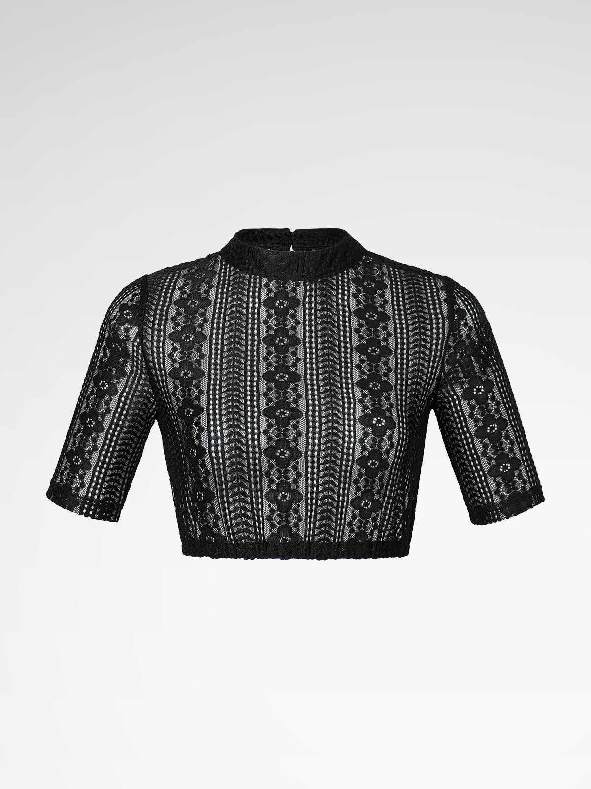 Sort høj -nekket stilkede kvinder Dirndl bluser
