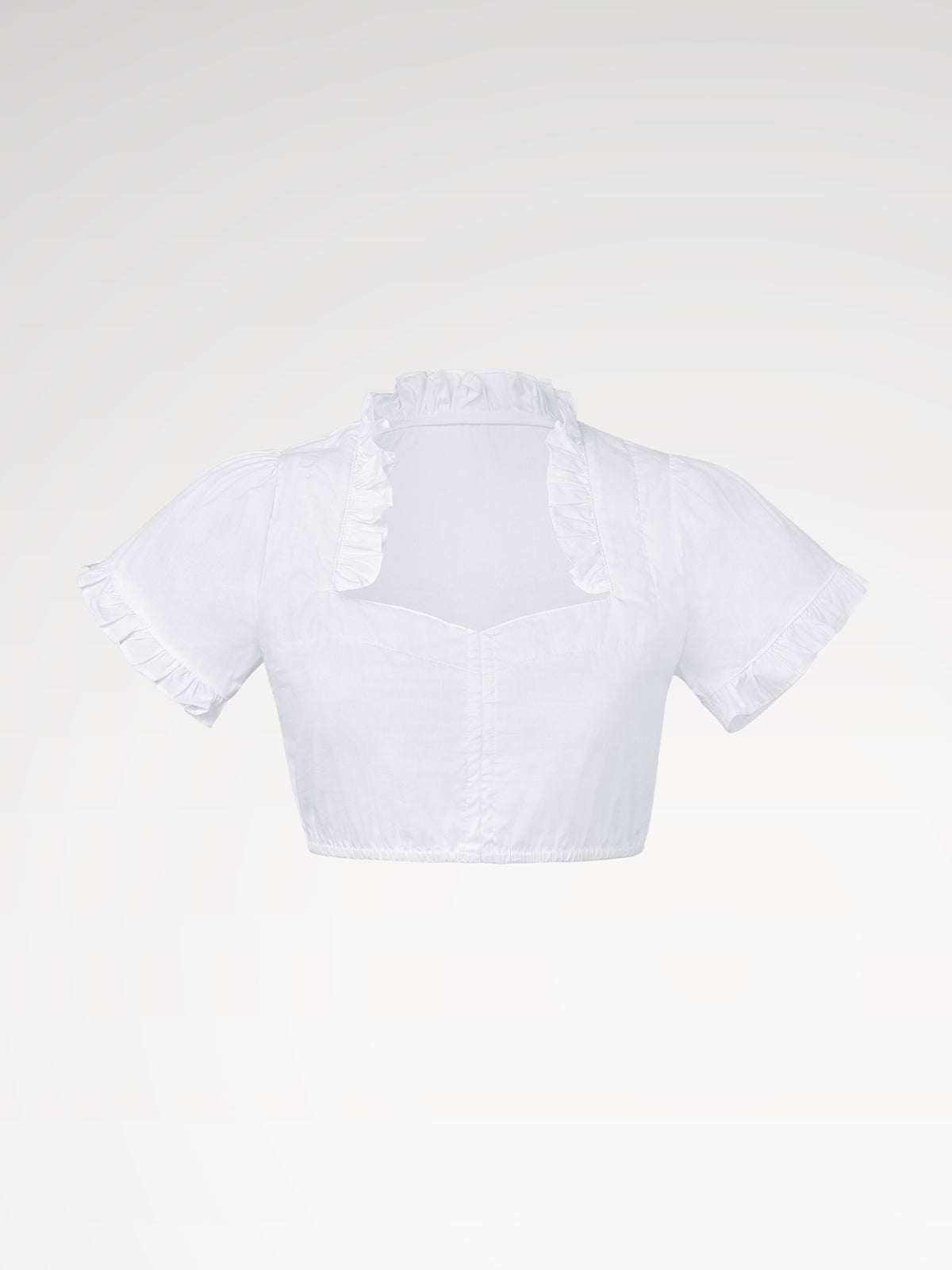 White cardiac neckline shortarm women dirndl blouses