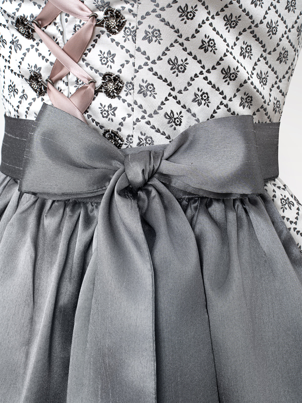 Women's gray zipper at the front all over pattern dirndl