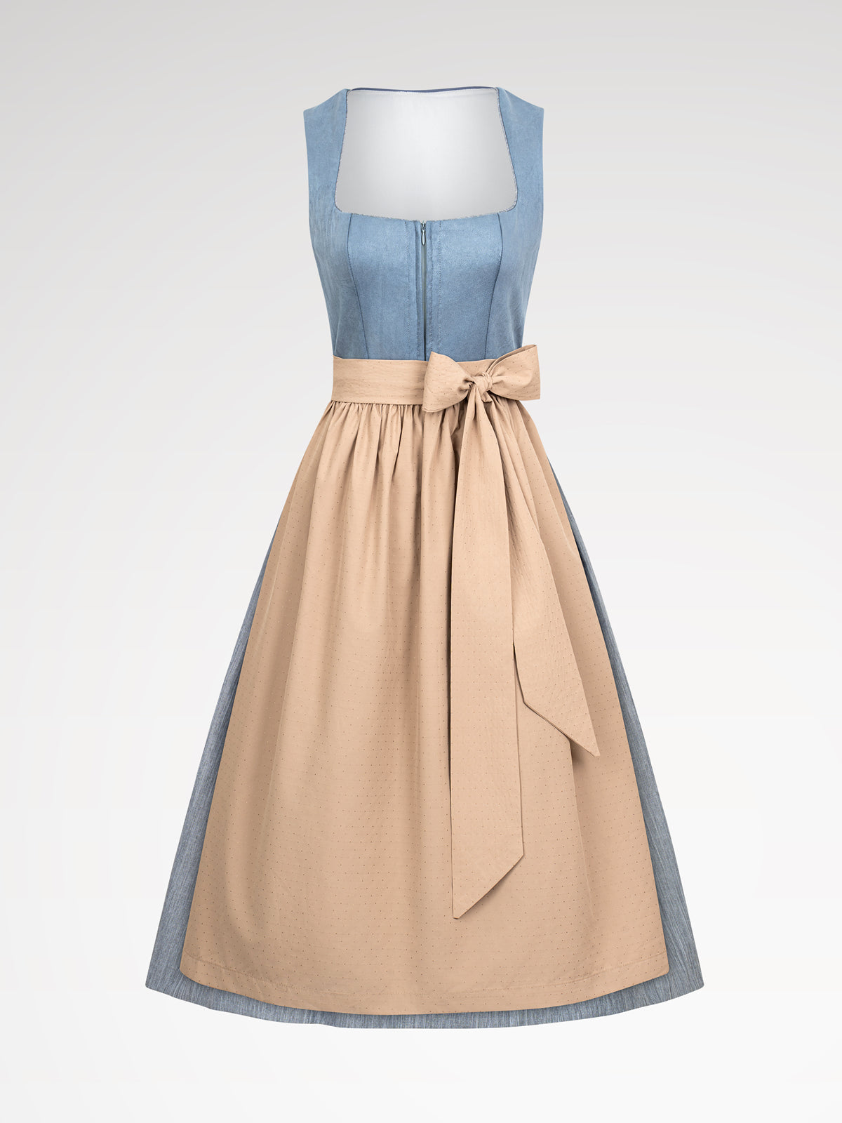 Women blue zipper at the front dirndl