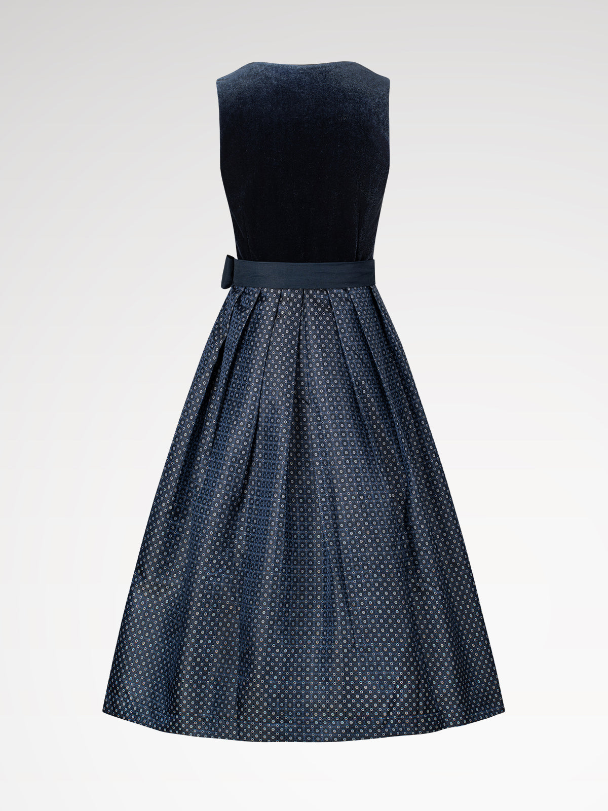 Women blue zipper in front of structured dirndl