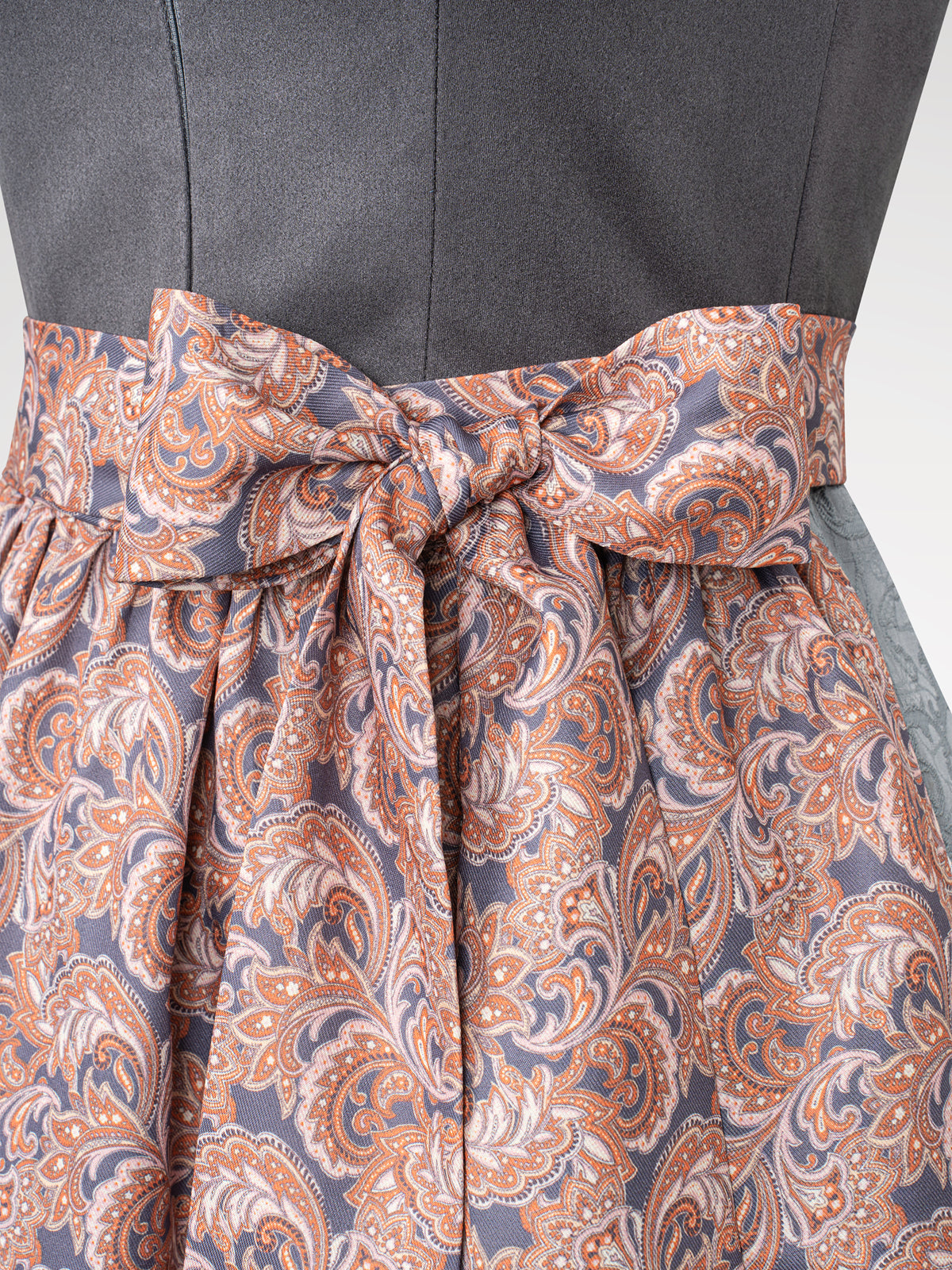 Women's gray zipper at the front all over pattern dirndl