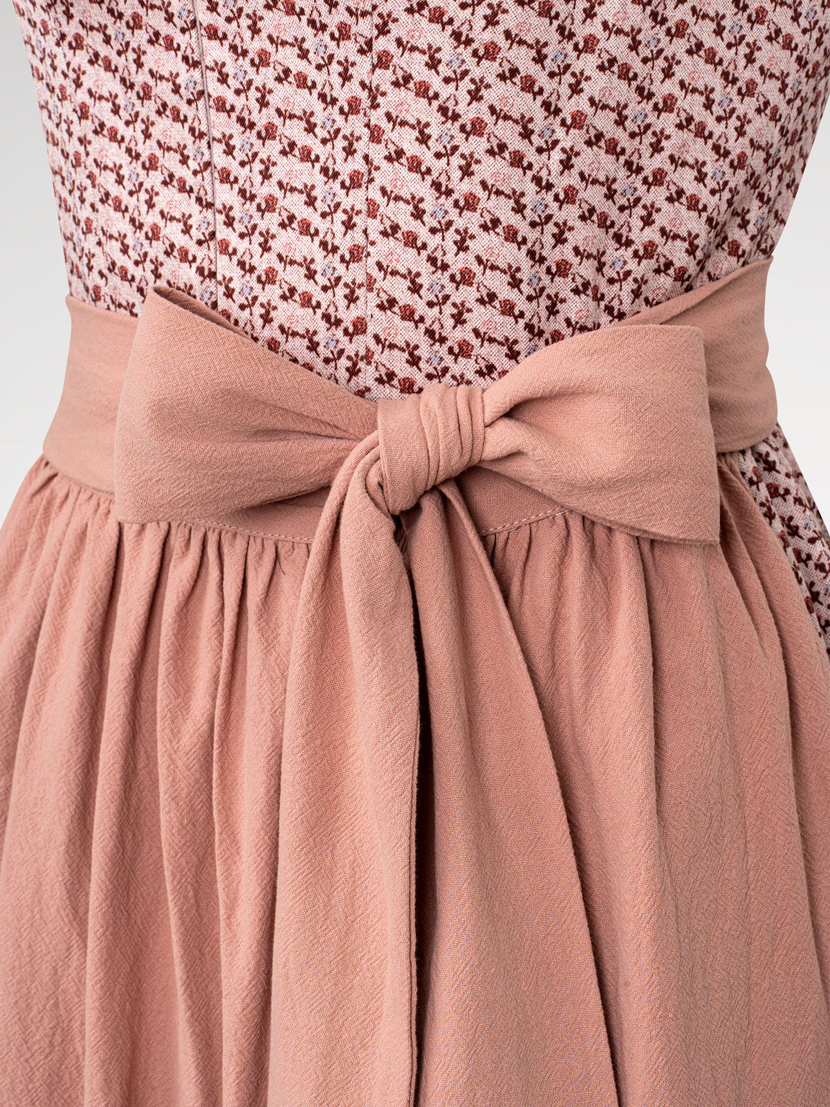 Women's pink zipper at the front floral pattern dirndl