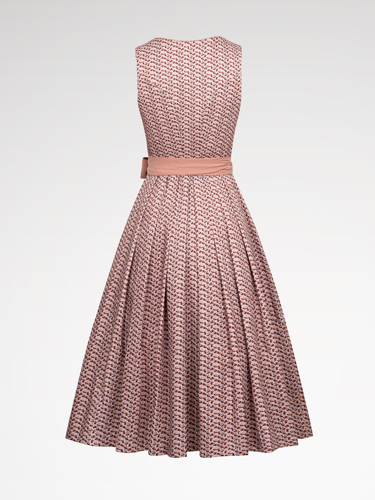 Women's pink zipper at the front floral pattern dirndl