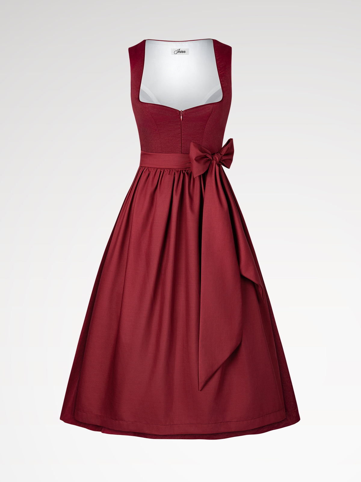 Women's red zipper at the front dirndl