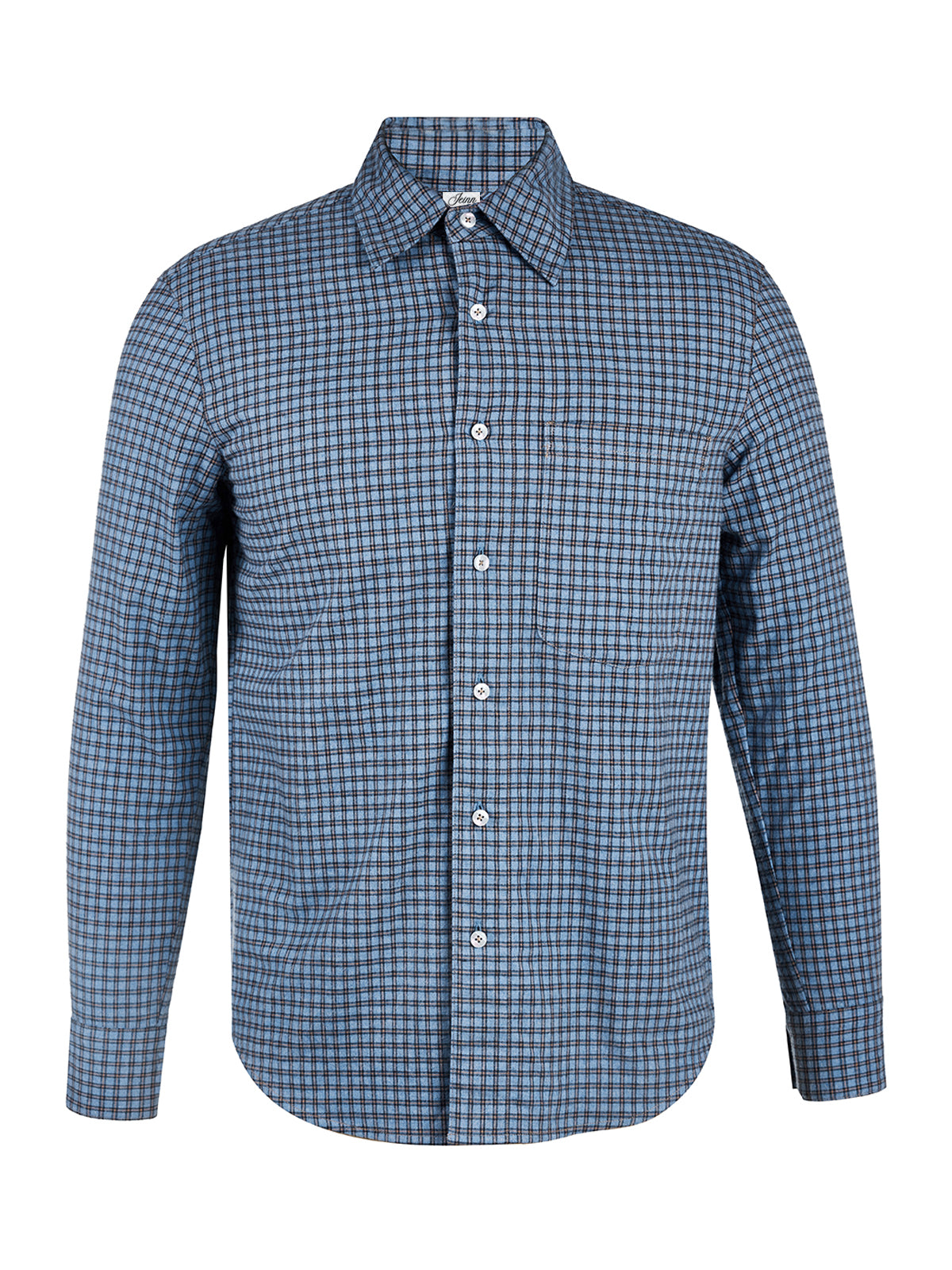 Blauwe omkeerbare kraag shirts