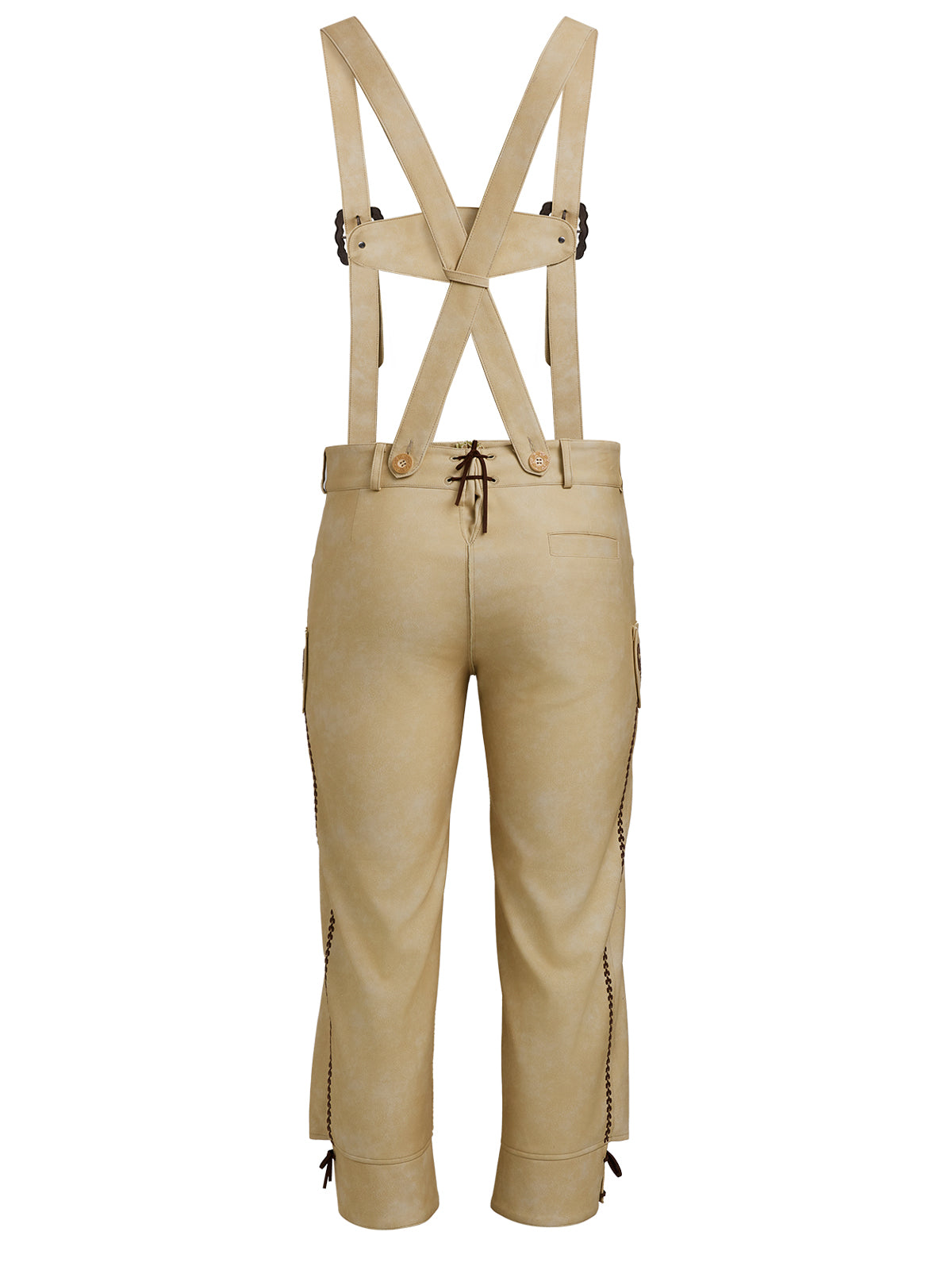 Gelb Knöpfen Lederhosen