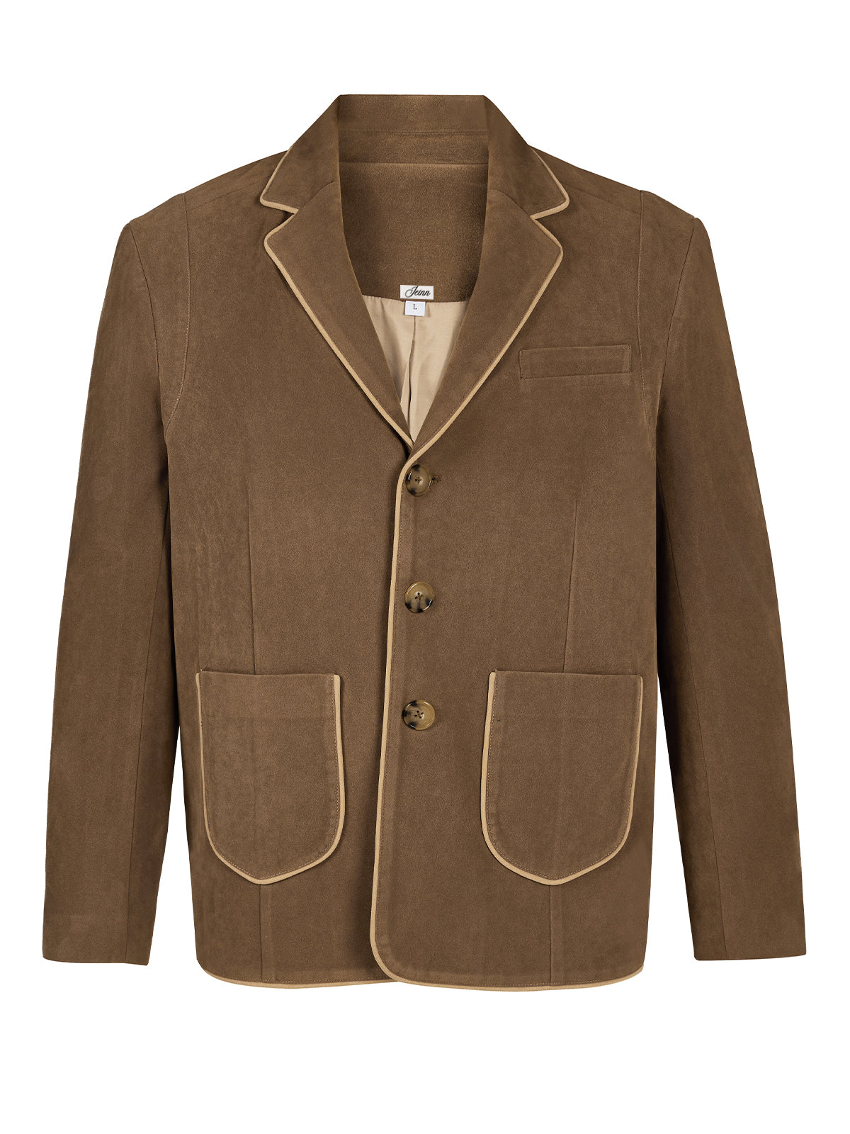 Yellow, flat reverse collar janker