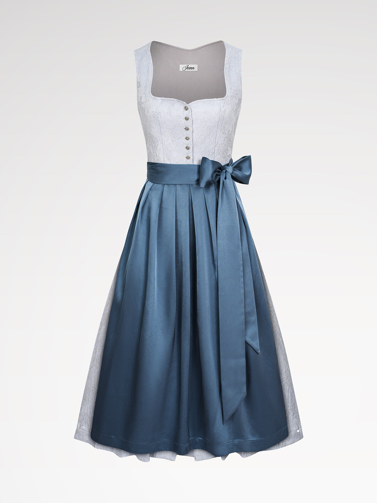 Damen Blau Knöpfen Dirndl