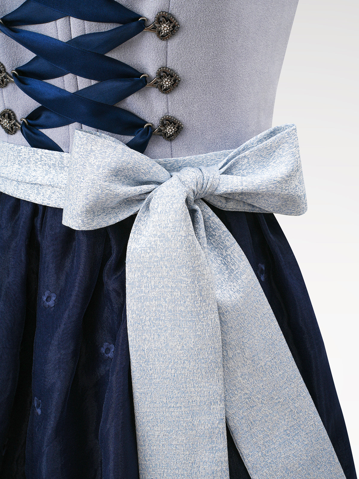 Damen Blau Hakenverschluss Dirndl