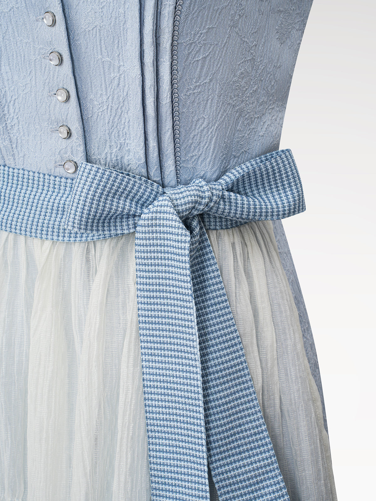 Damen Blau Knöpfen Dirndl