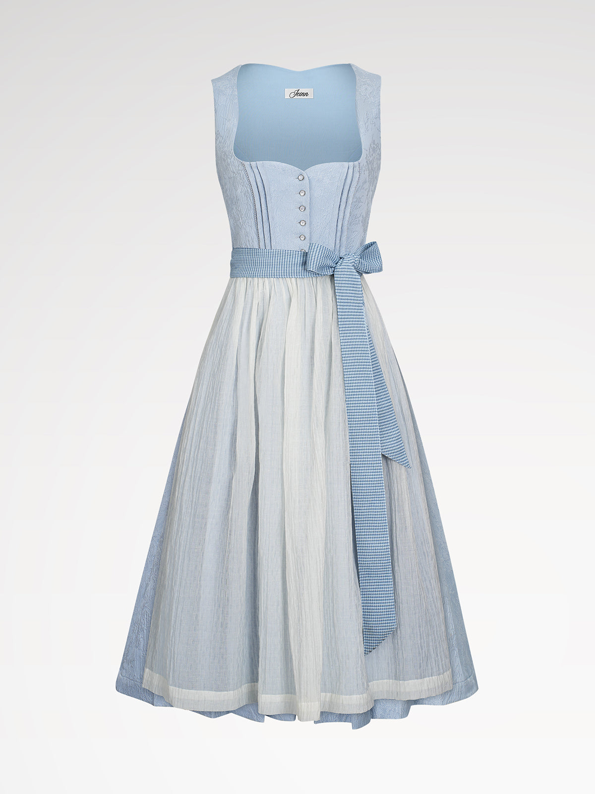 Damen Blau Knöpfen Dirndl