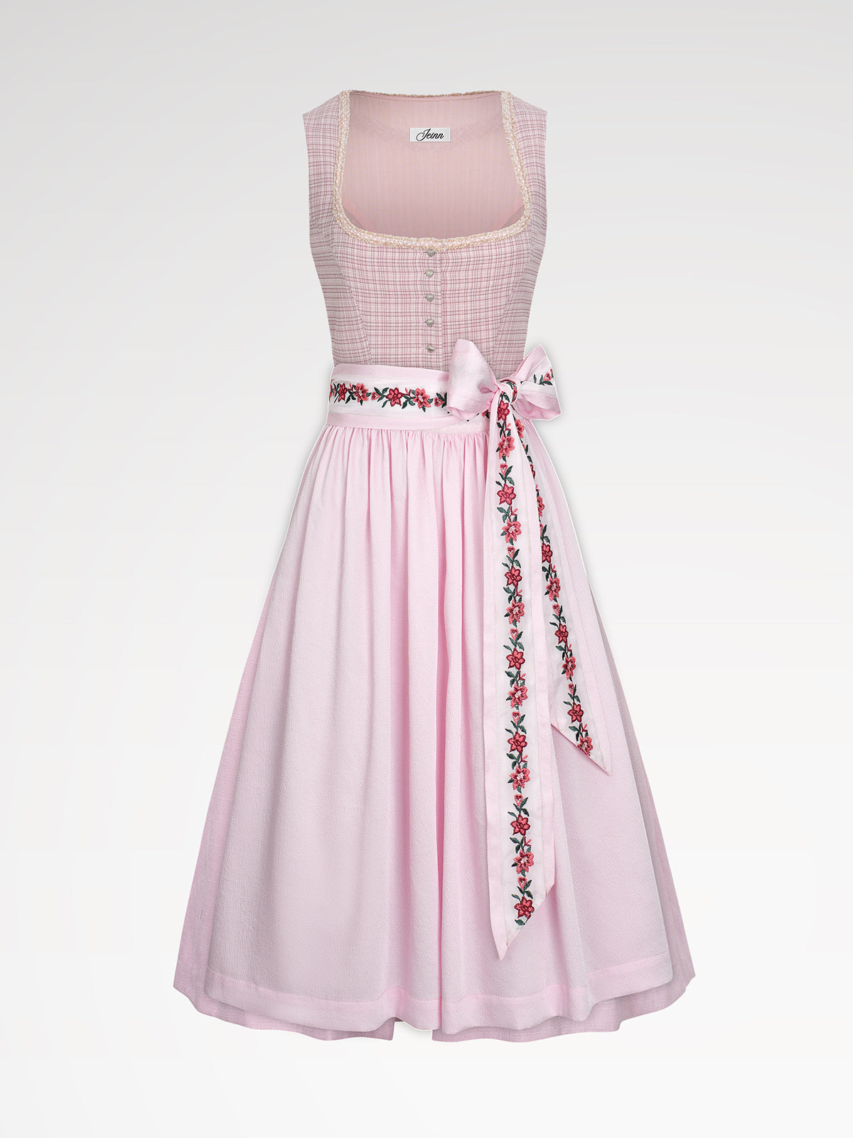 Damen Rosa Knöpfen Dirndl