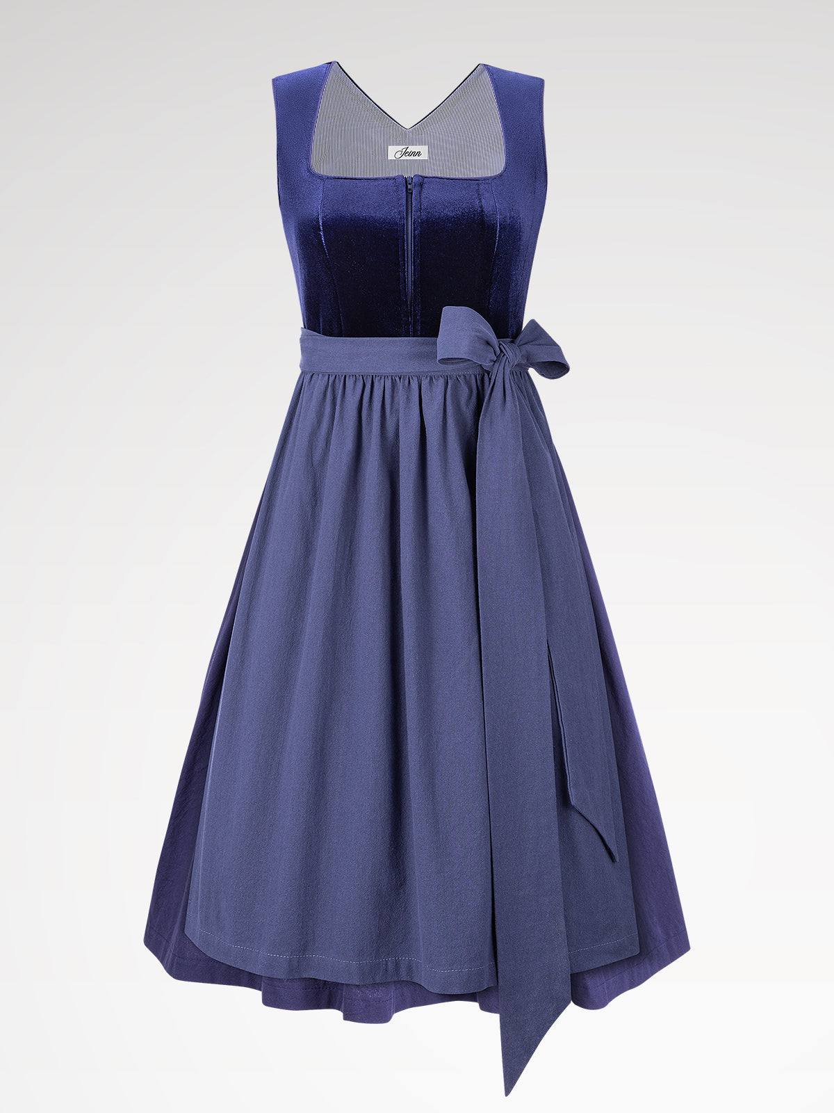 Damen Blau Gerader Ausschnitt Dirndl