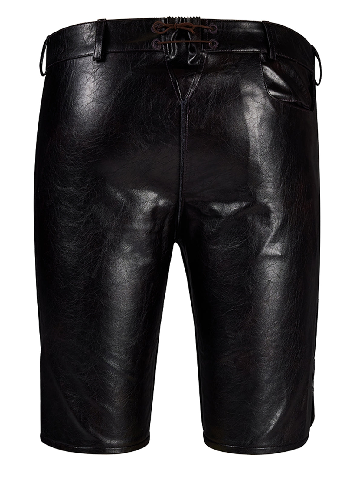 Schwarz Knöpfen Lederhosen