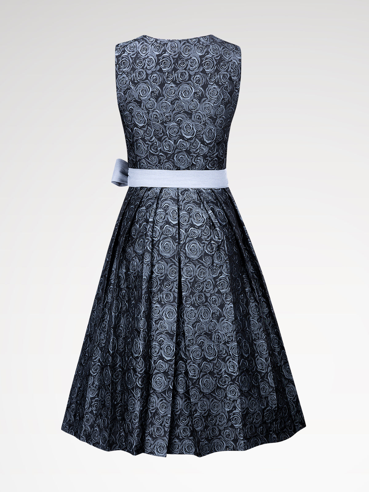 Damen Blau Gerader Ausschnitt Floralem Muster Dirndl