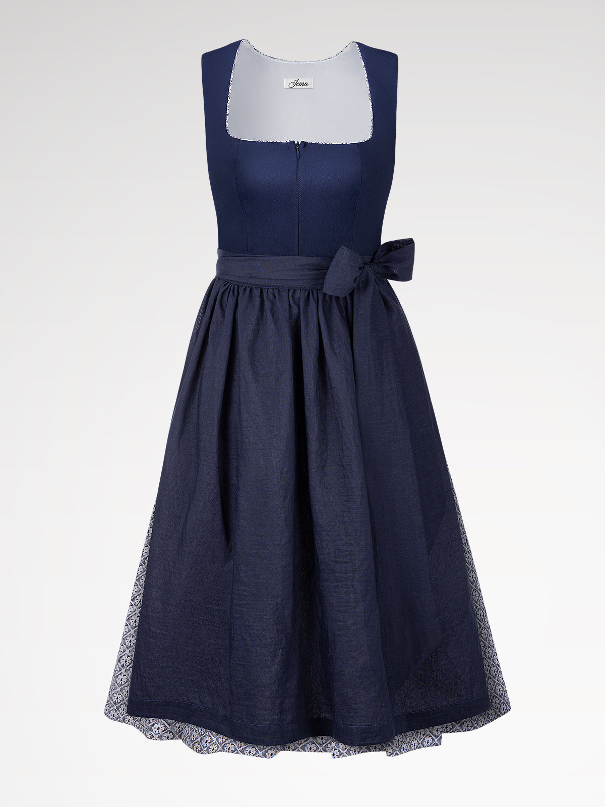 Damen Blau Gerader Ausschnitt Geometrische Muster Dirndl