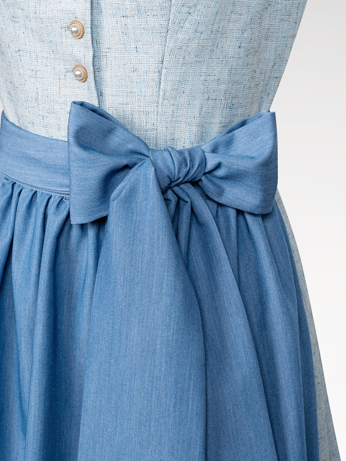 Damen Blau Knöpfen Dirndl