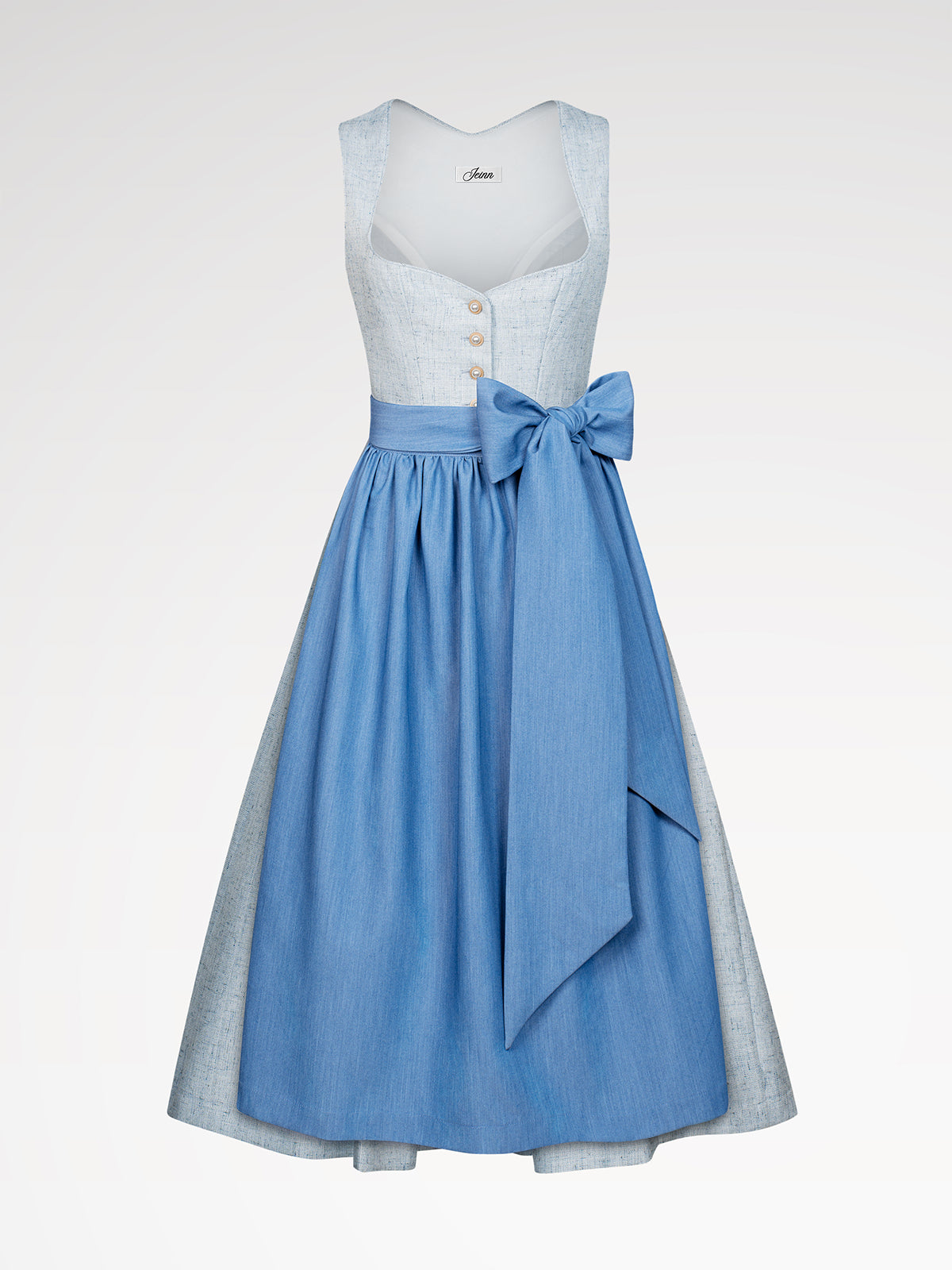 Damen Blau Knöpfen Dirndl