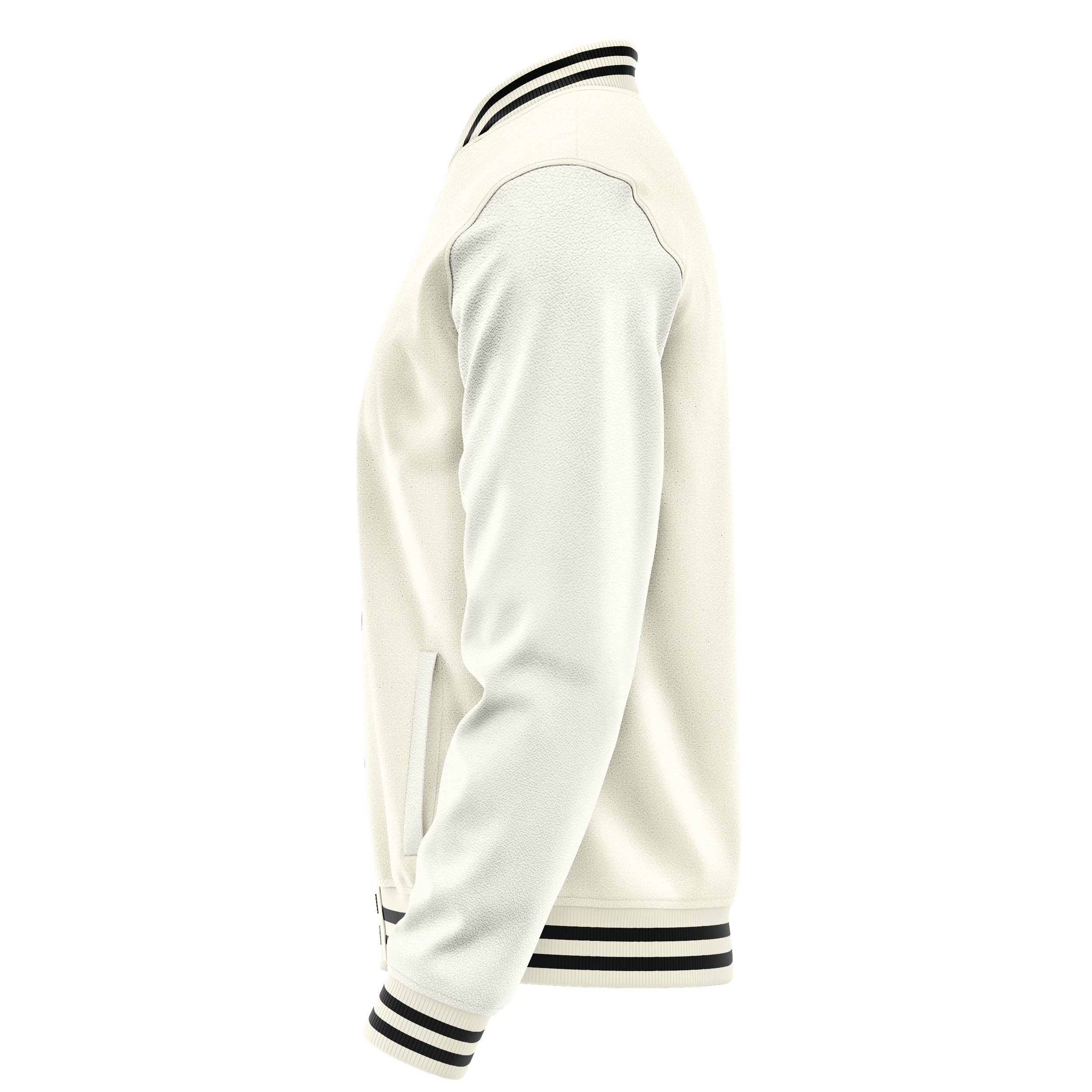 Creme & Weiß Leder Collegejacke JG03180317