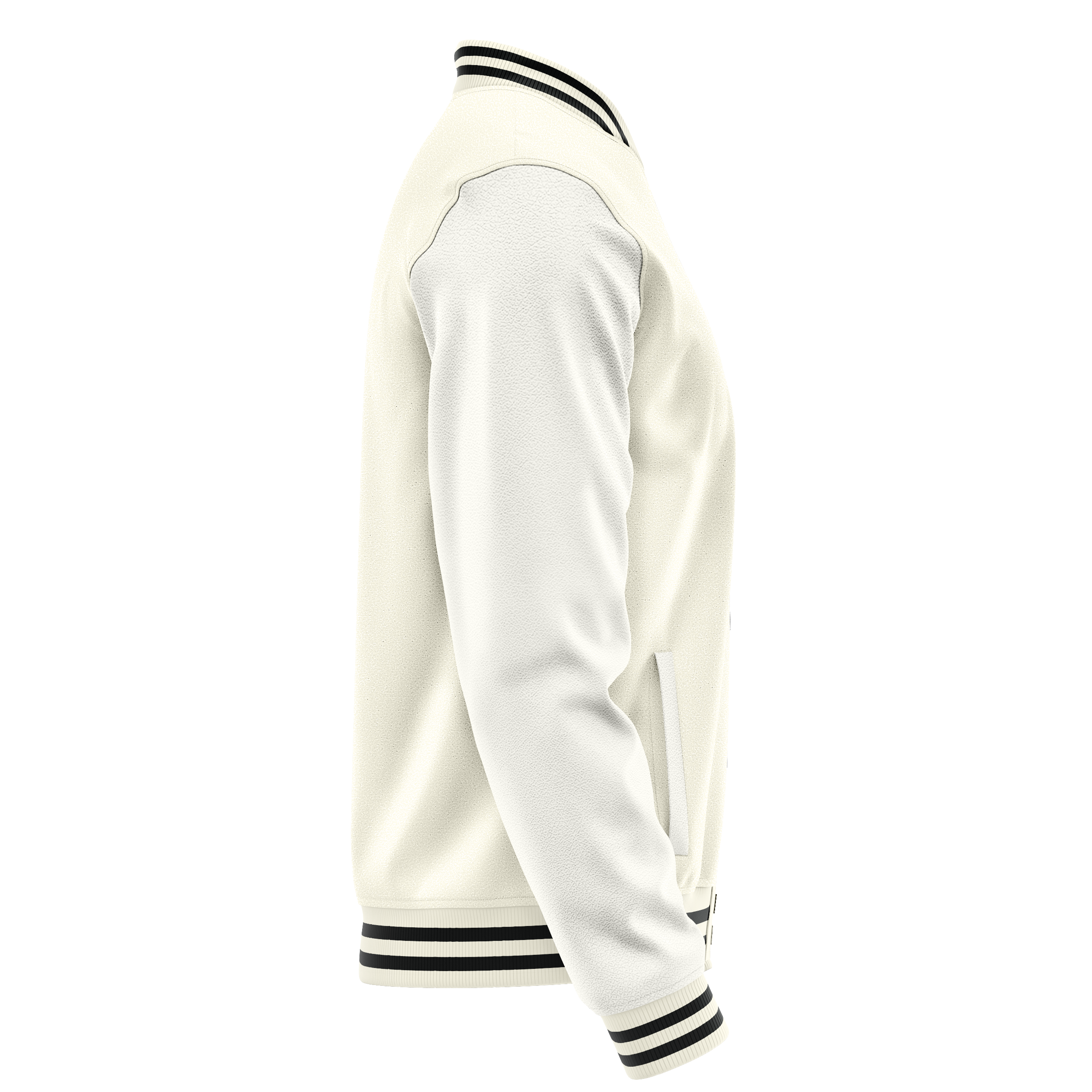 Creme & Weiß Leder Collegejacke JG03180317