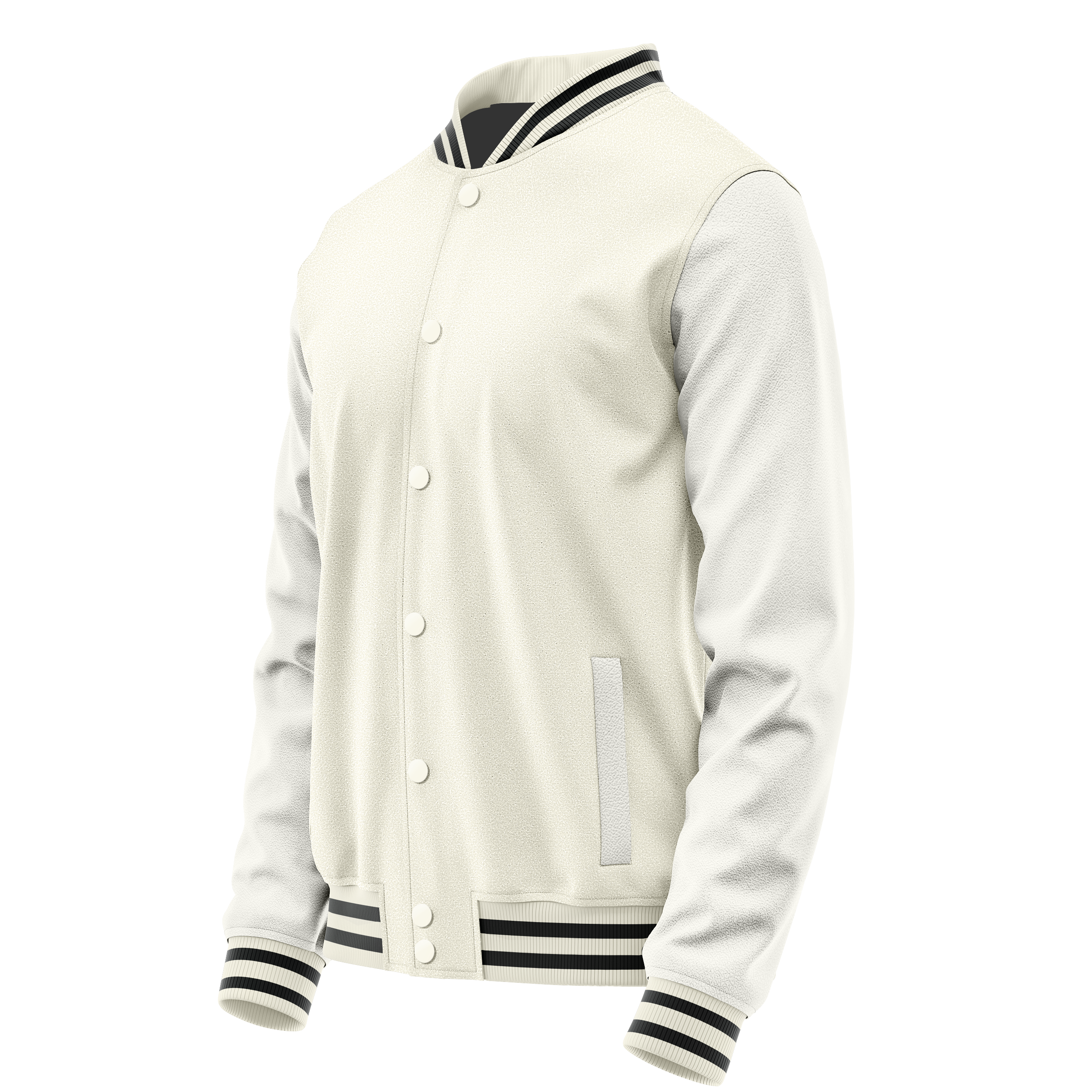 Creme & Weiß Leder Collegejacke JG03180317