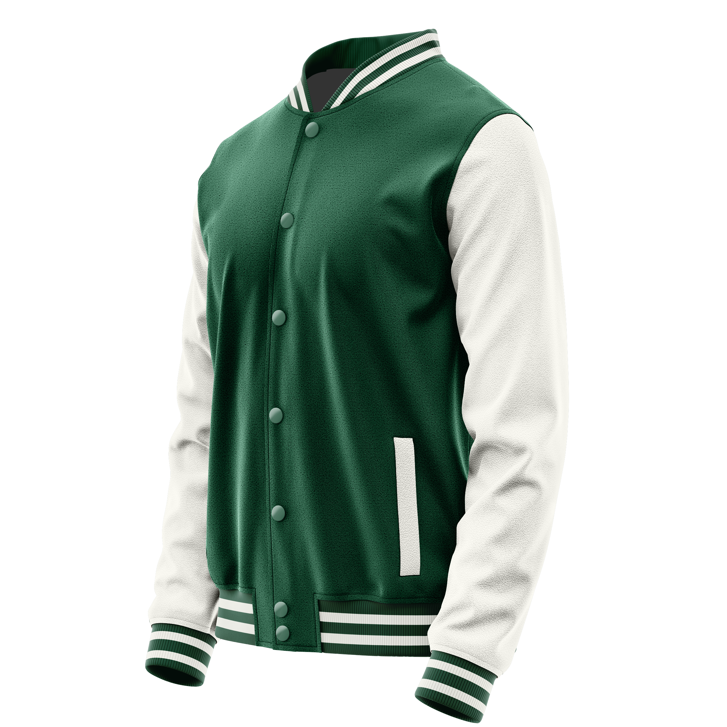 Grün & Weiß Leder Collegejacke JG05180518