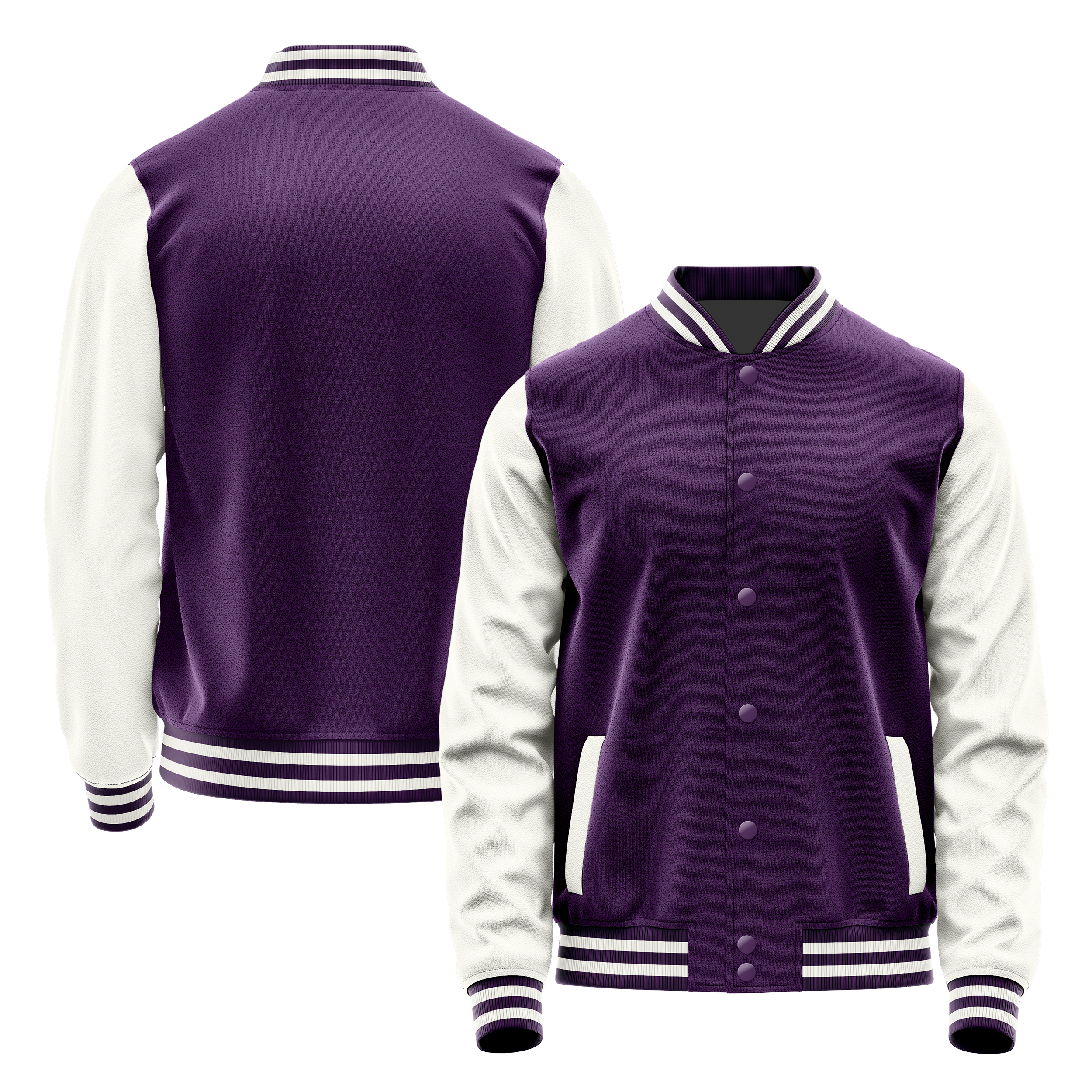 Lila & Weiß Leder Collegejacke JG07180718