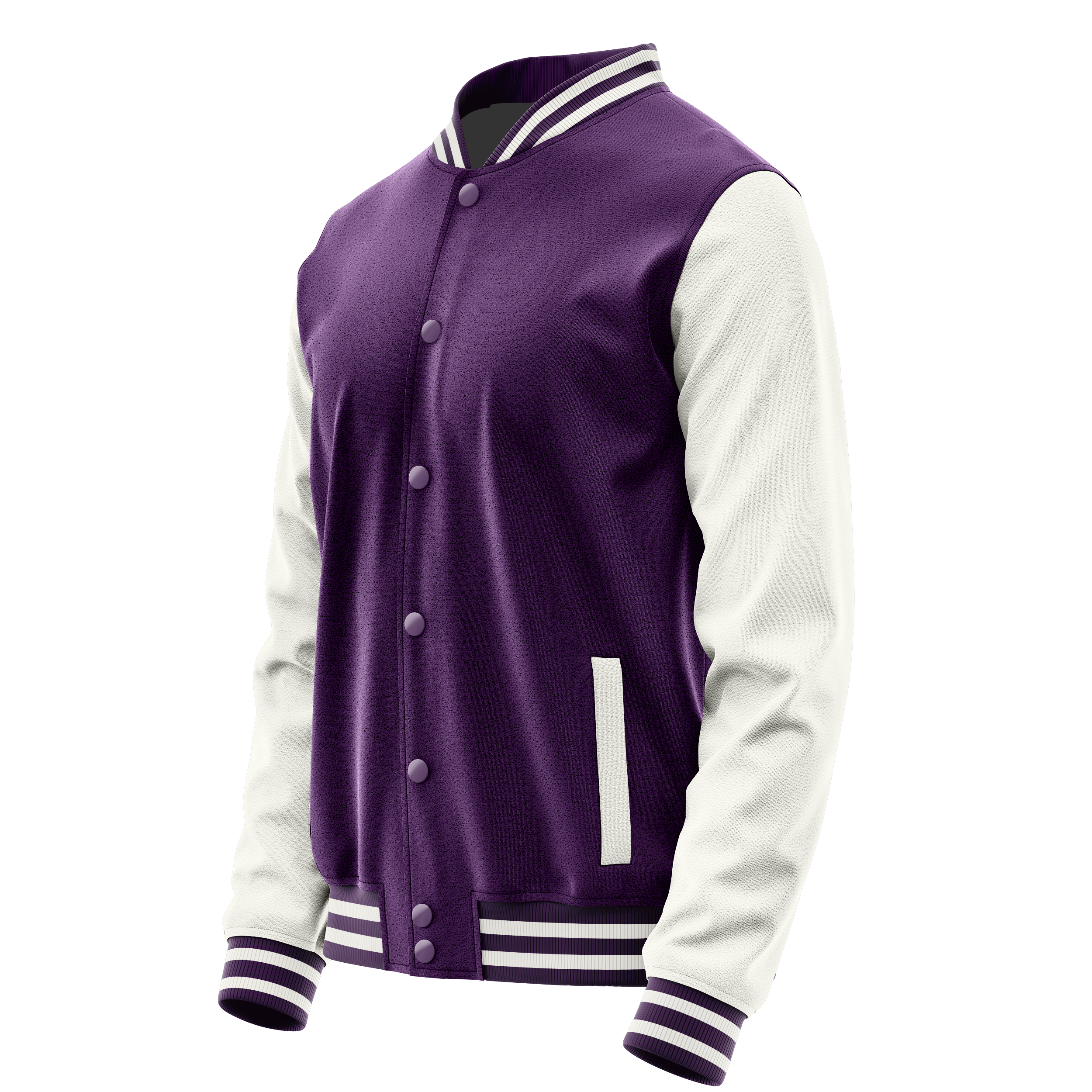 Lila & Weiß Leder Collegejacke JG07180718