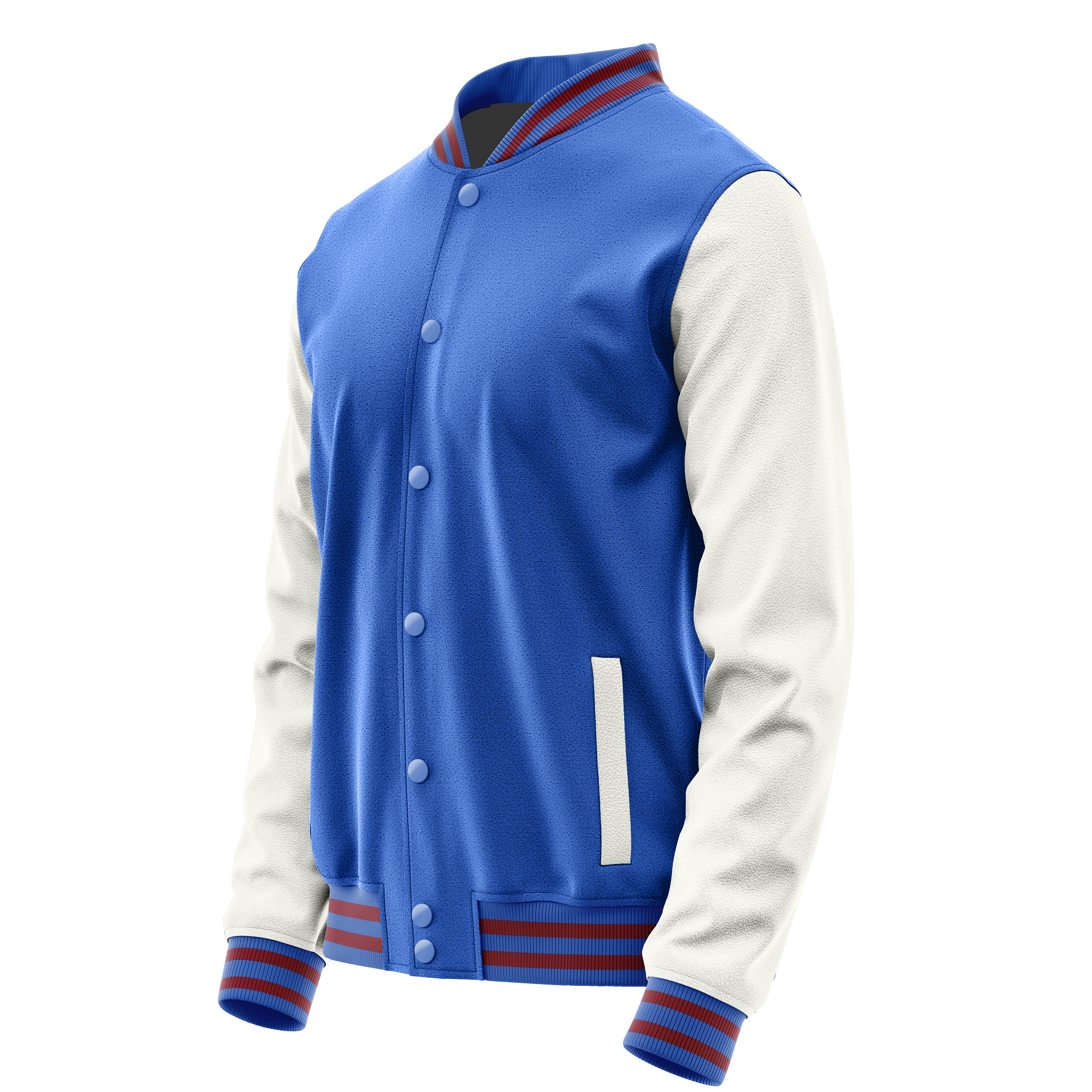 Himmelblau & Weiß Leder Collegejacke JG09180915