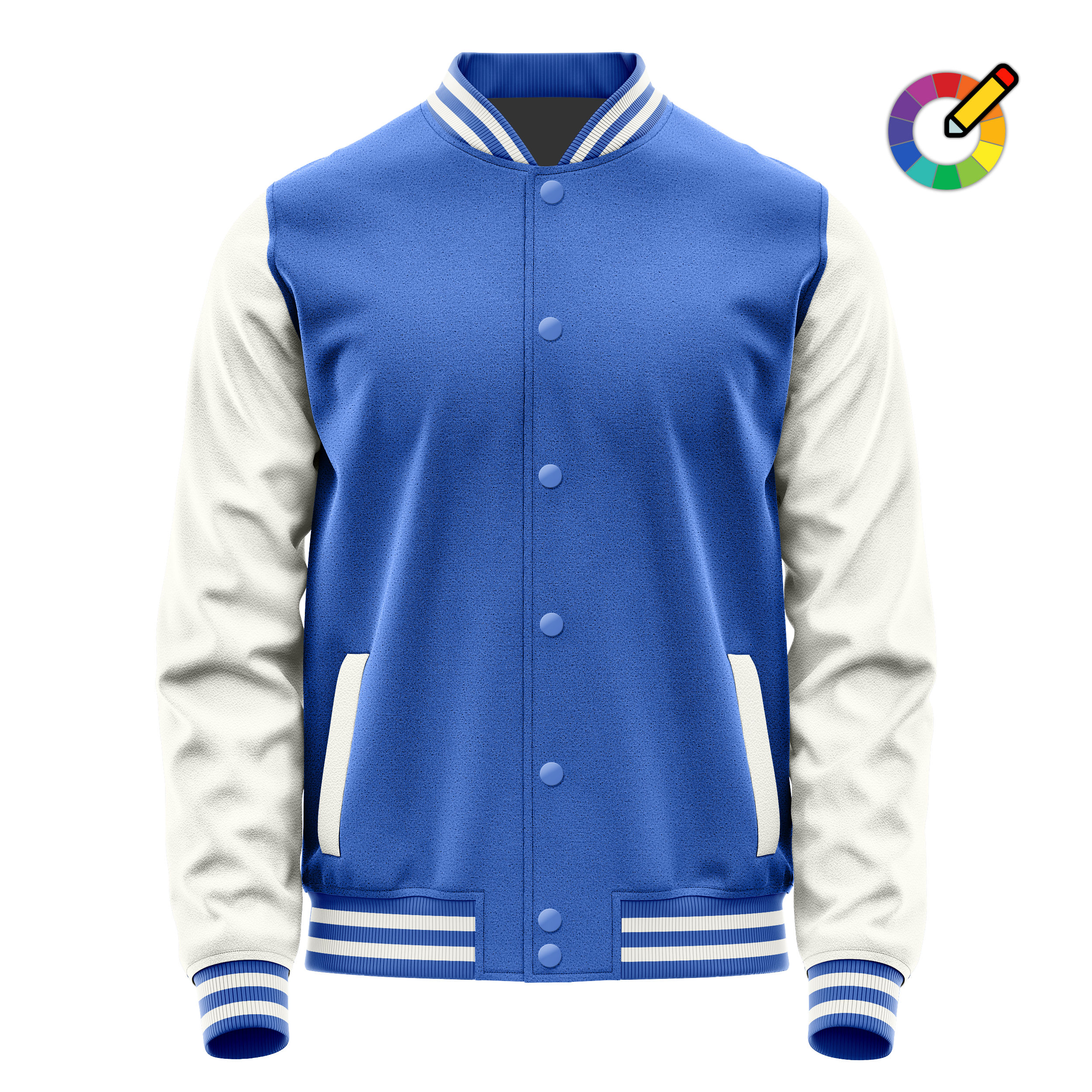 Himmelblau & Weiß Leder Collegejacke JG09180918