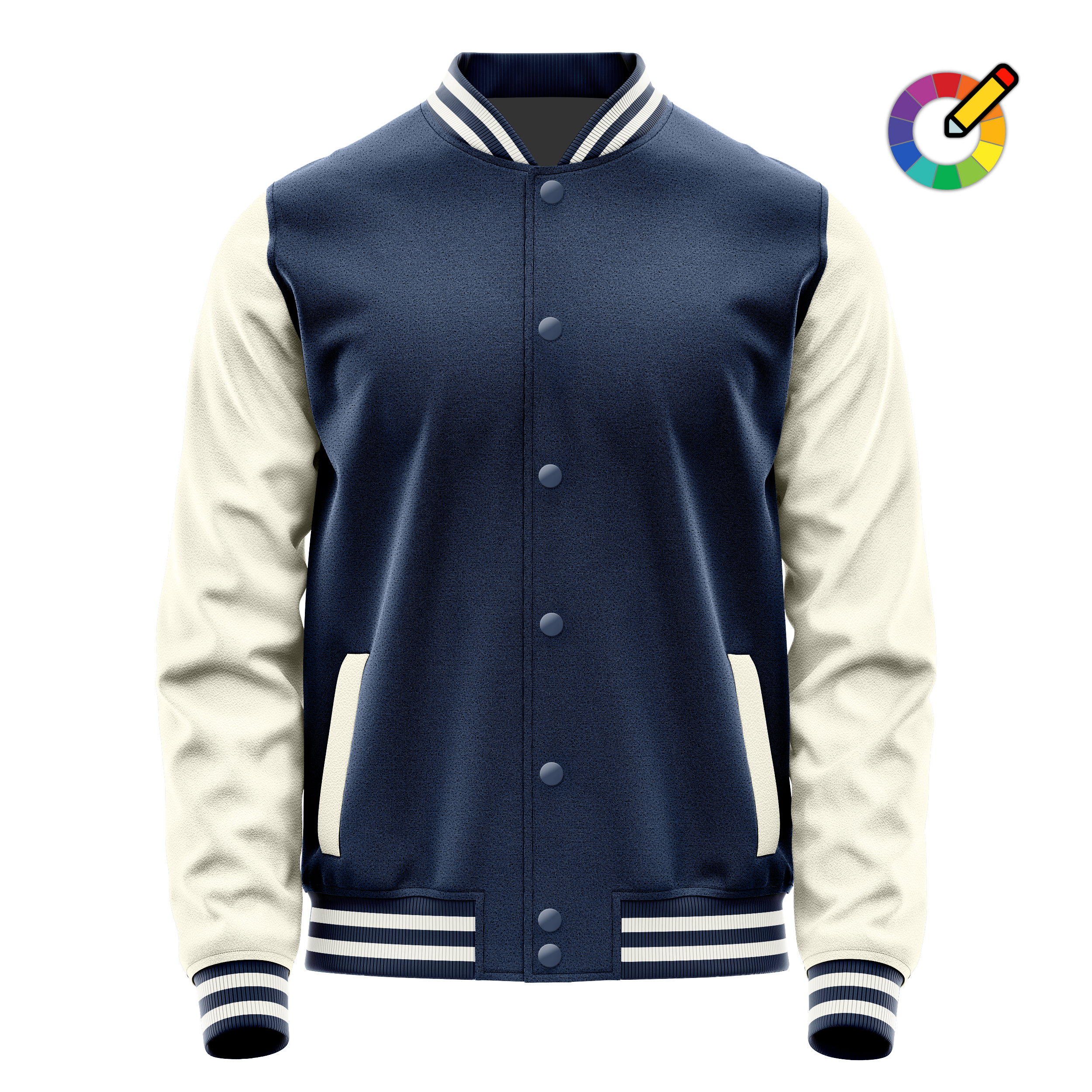 Blau & Creme Leder Collegejacke JG10031018