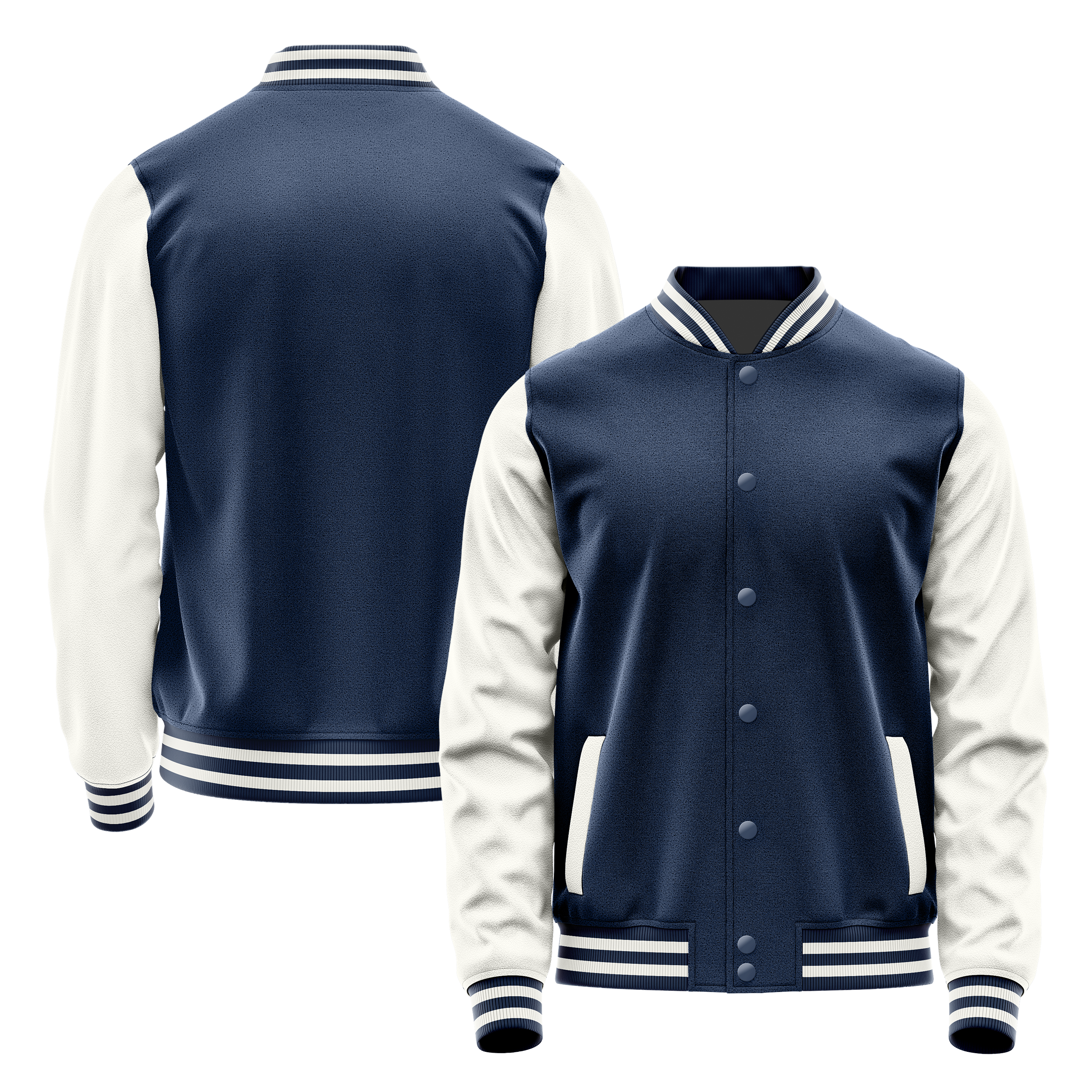 Blau & Weiß Leder Collegejacke JG10181018