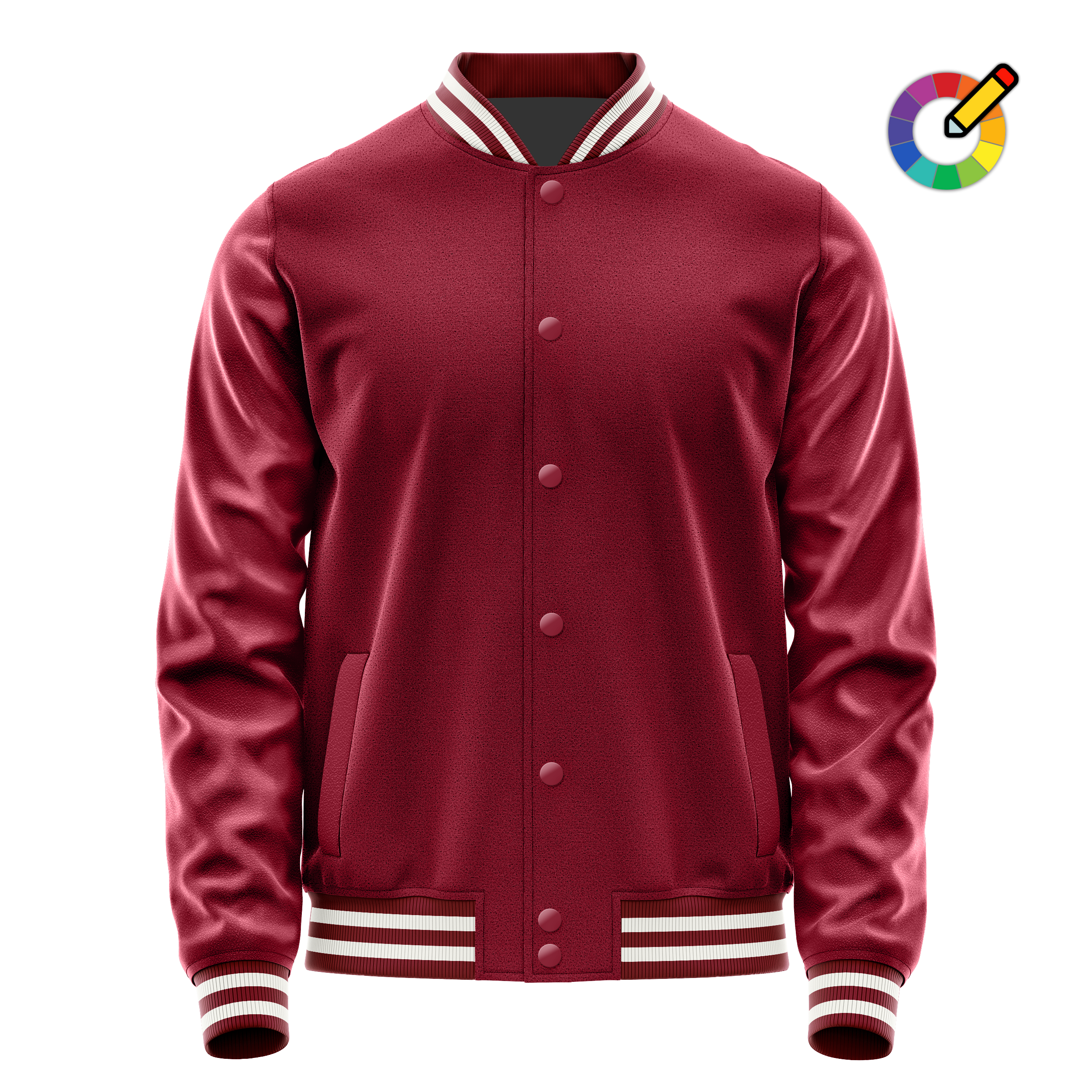 Karmesinrot & Karminrot Leder Collegejacke JG15151518