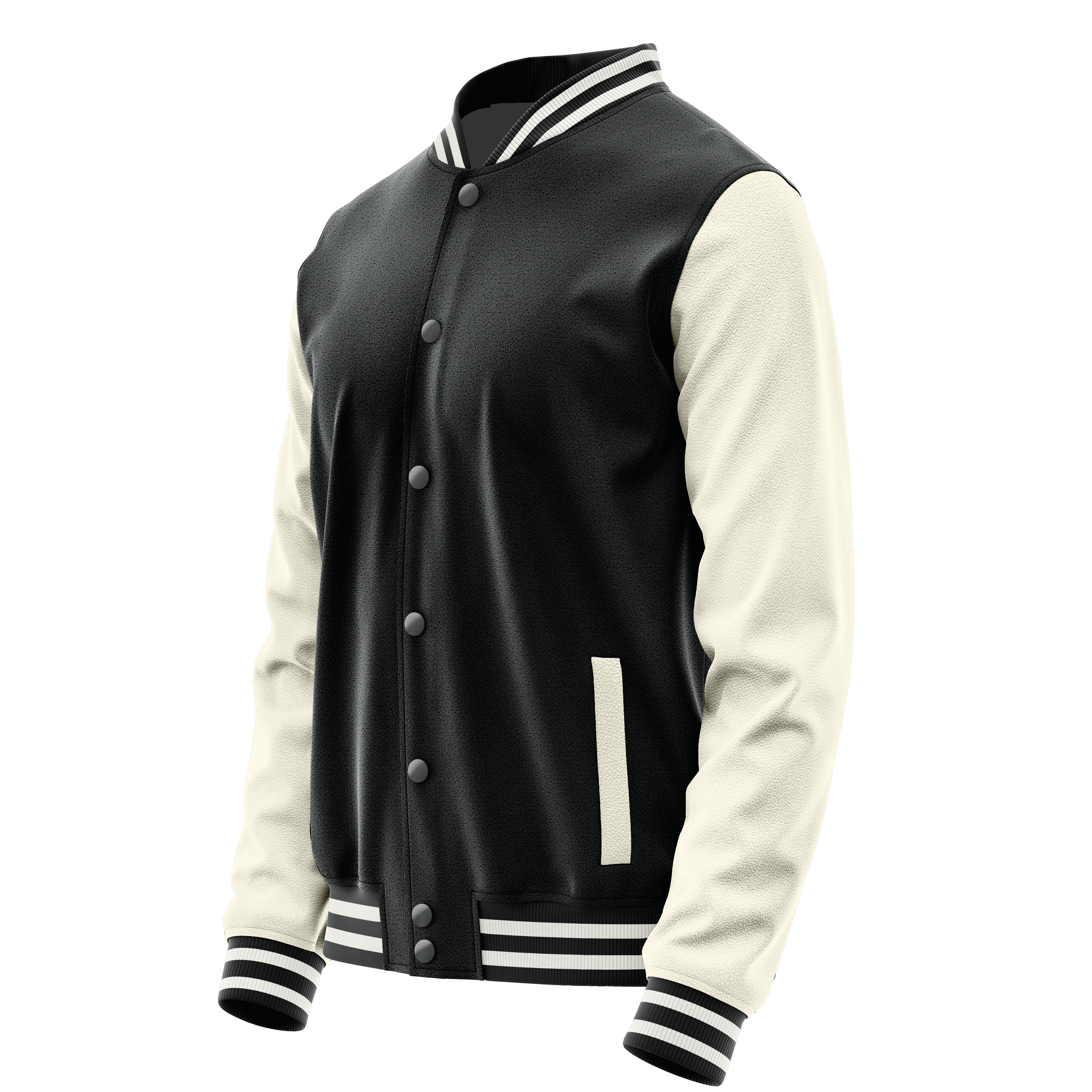 Schwarz & Creme Leder Collegejacke JG17031718