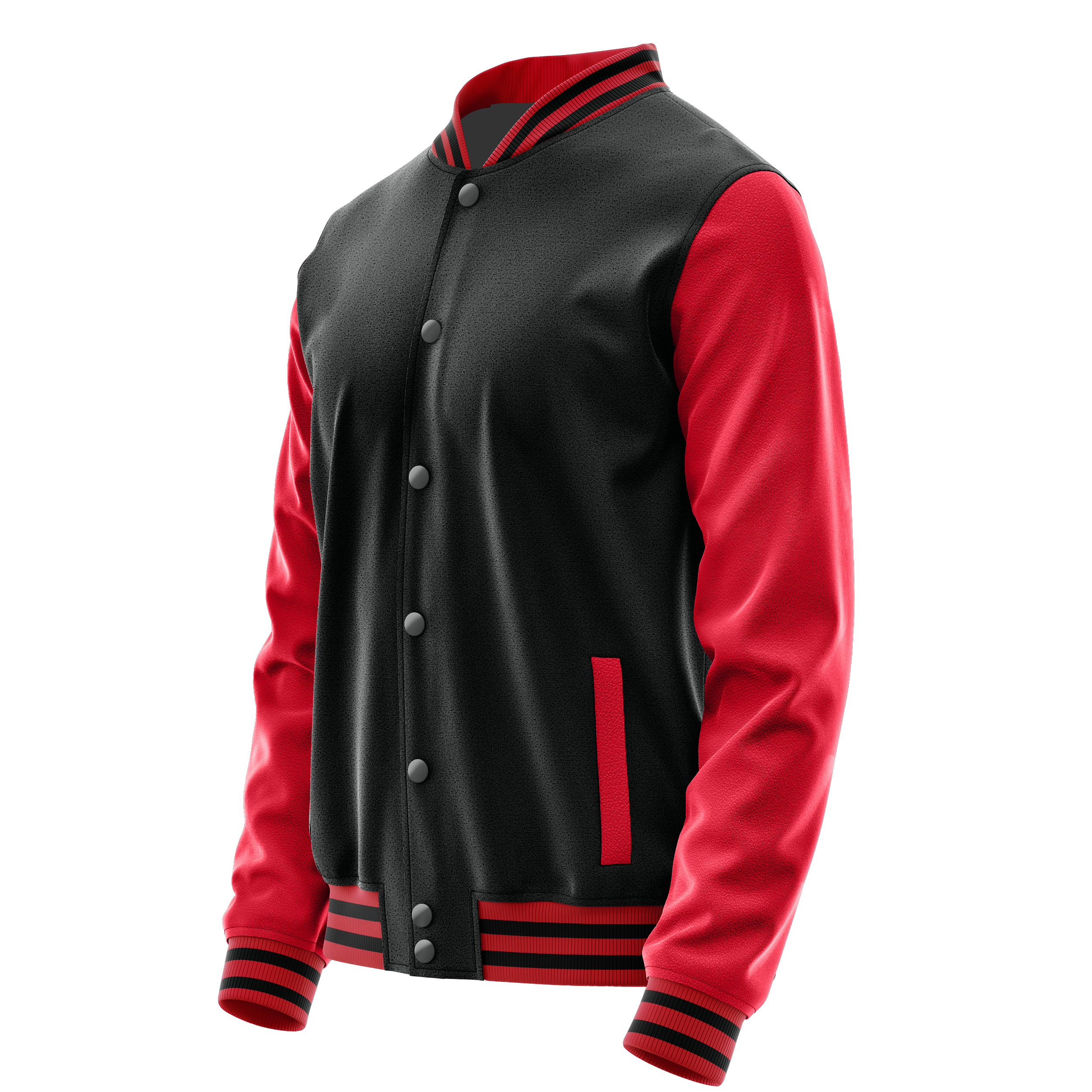 Schwarz & Rot Leder Collegejacke JG17141417