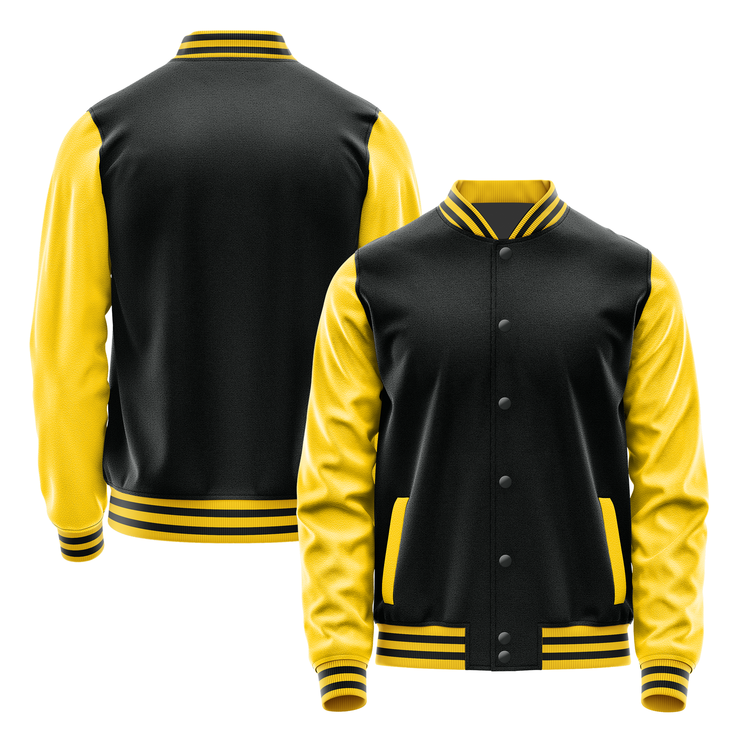 Schwarz & Gold Leder Collegejacke JG17303017