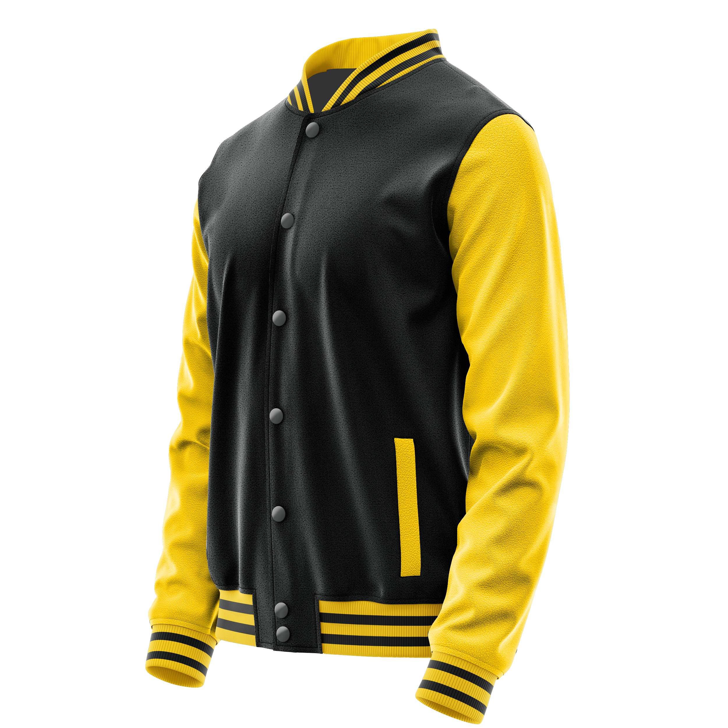 Schwarz & Gold Leder Collegejacke JG17303017