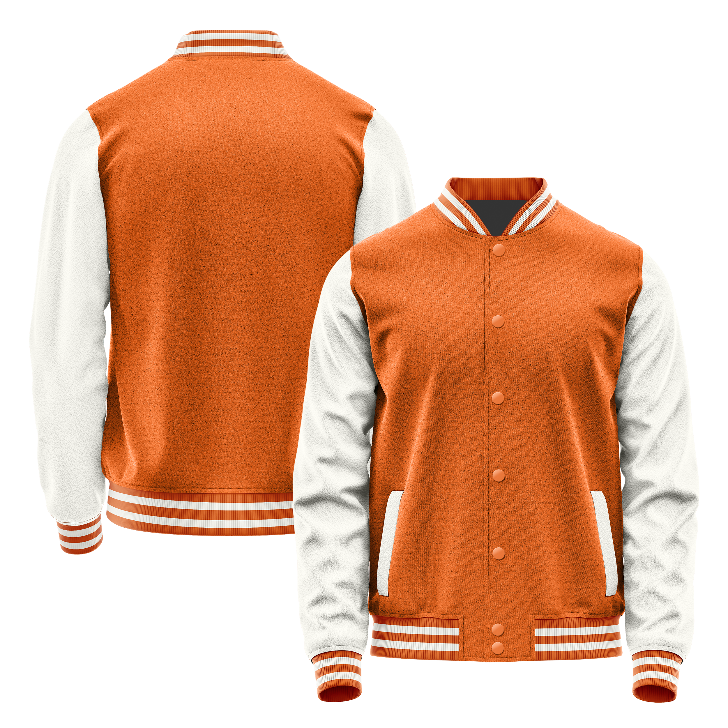 Orange & Weiß Leder Collegejacke JG28182818