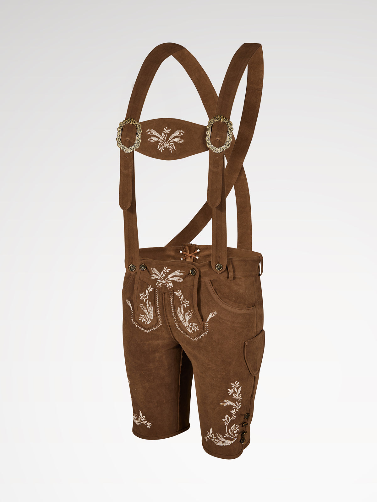 Braun Knöpfen Lederhosen